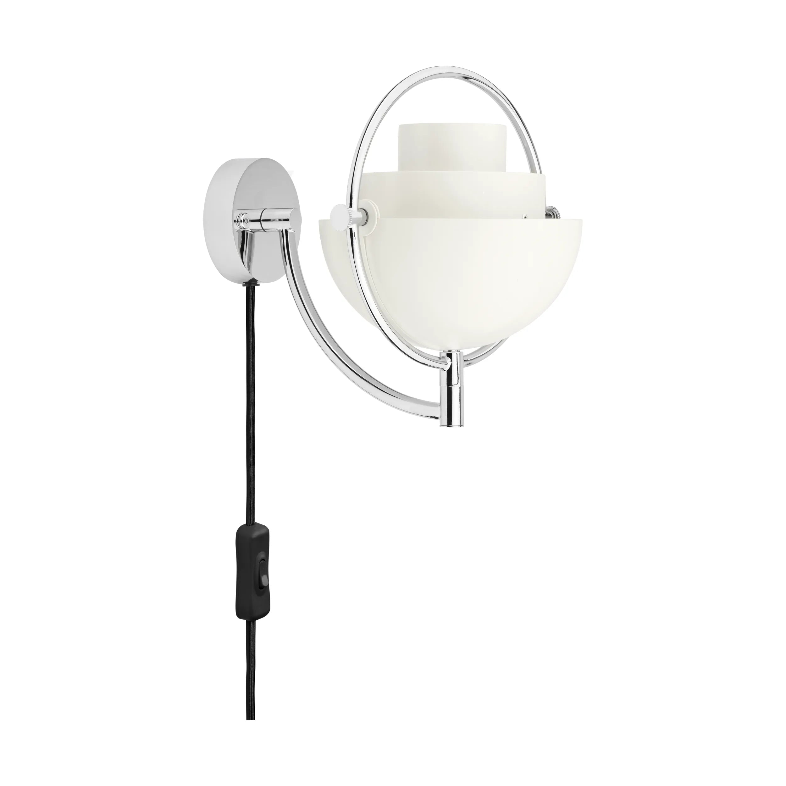 Nástenná lampa MULTI-LITE biela s chrómovým podstavcom