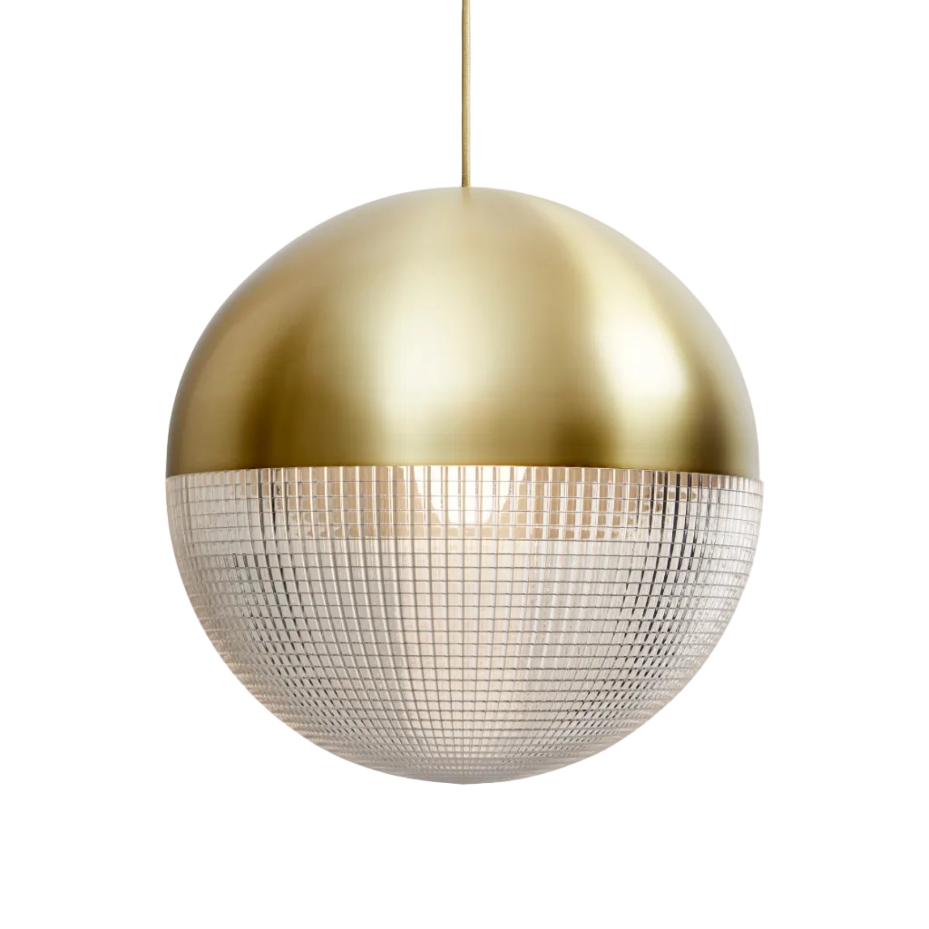 Závesná lampa LENS FLAIR mosadzná