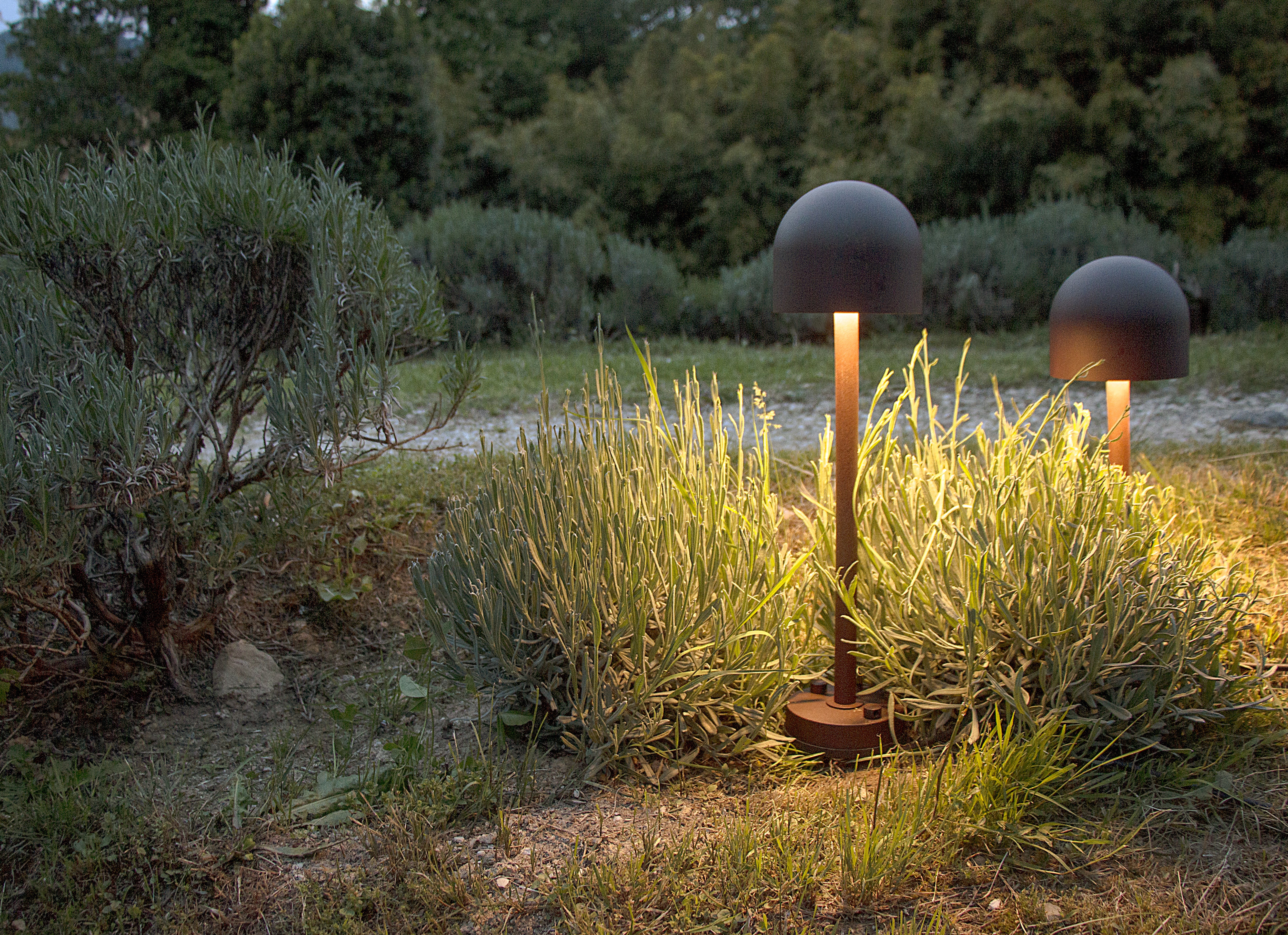 Záhradná podlahová lampa BOLETO hnedá