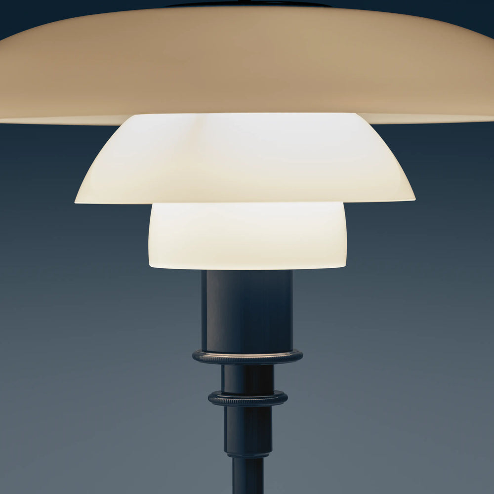 Lampa stołová PH 2/1 biela s granátovou základňou