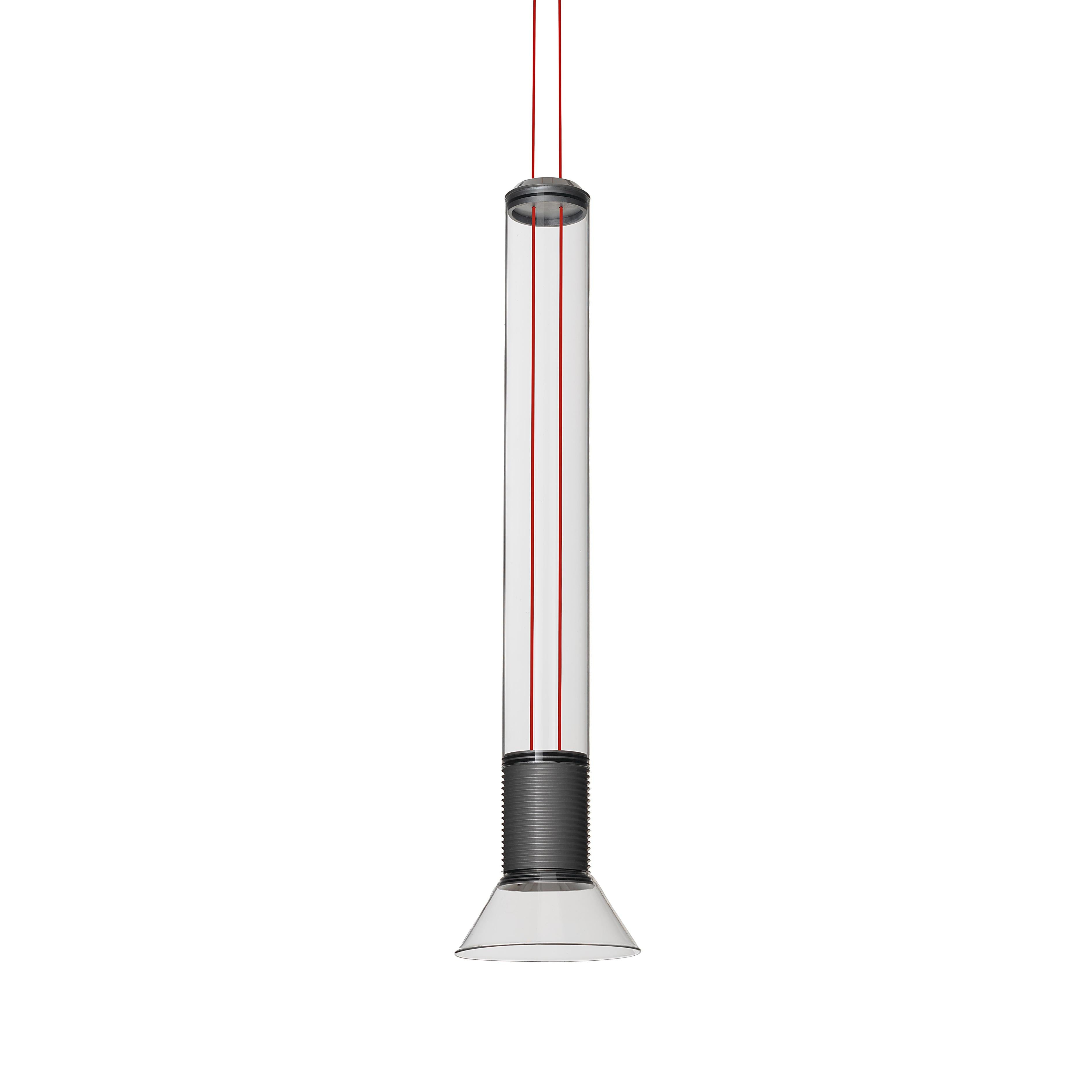 Lampa visí DIA transparentná s matnými šedými prvkami