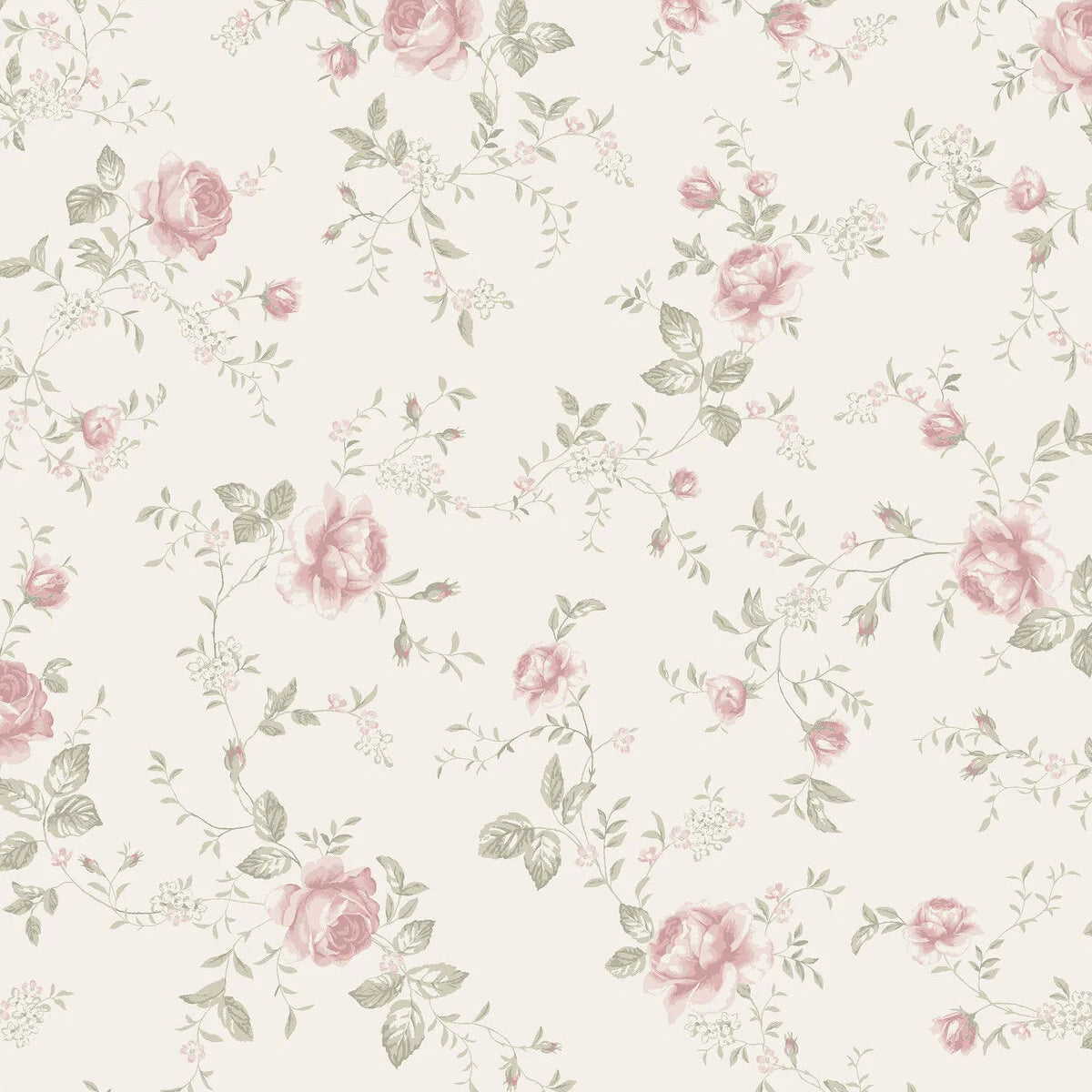 Tapeta s rastlinným motívom ROSE GARDEN biela