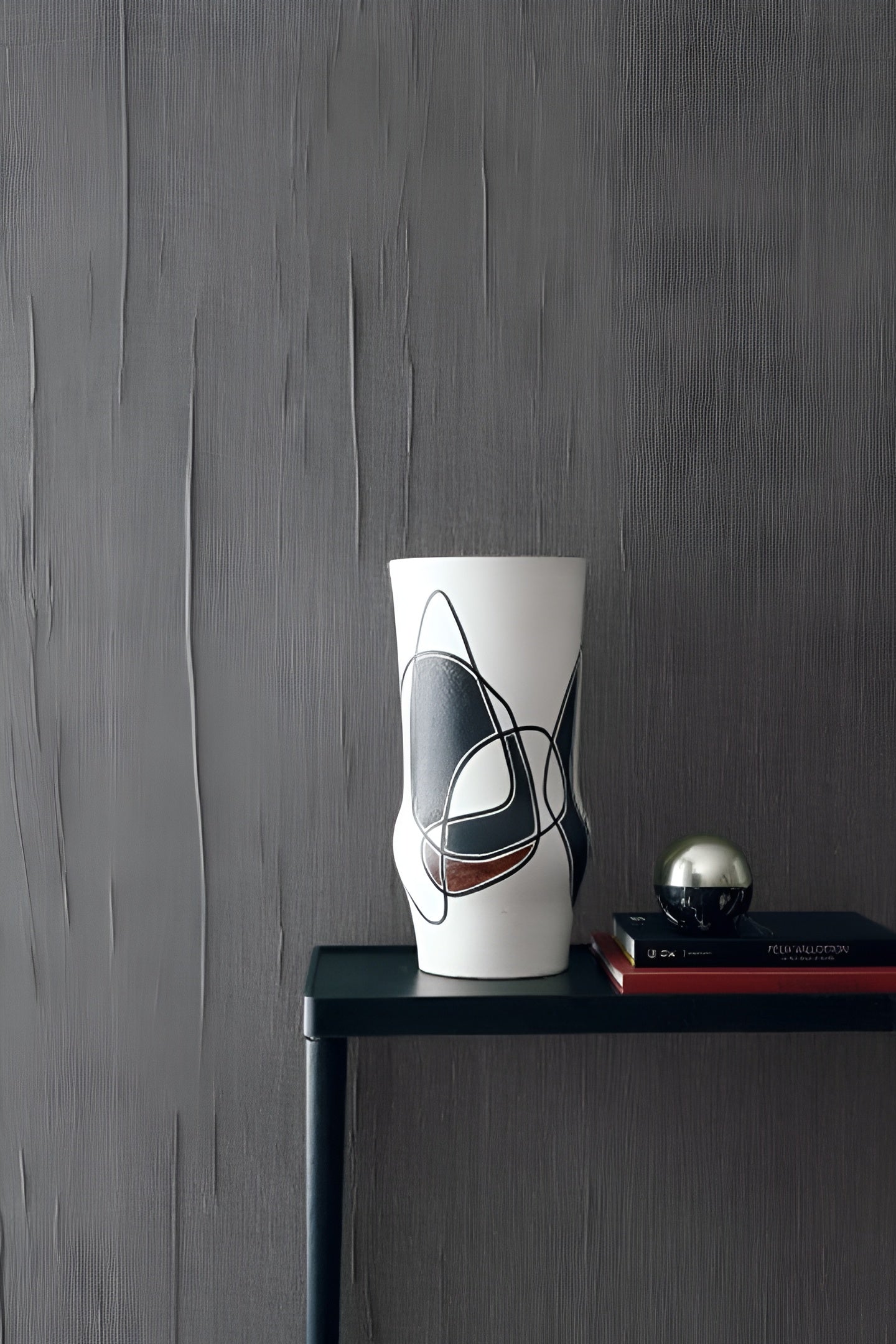 Tapeta textilná ľanová štruktúrna LINON - FLAX NOIR zhasená hnedá