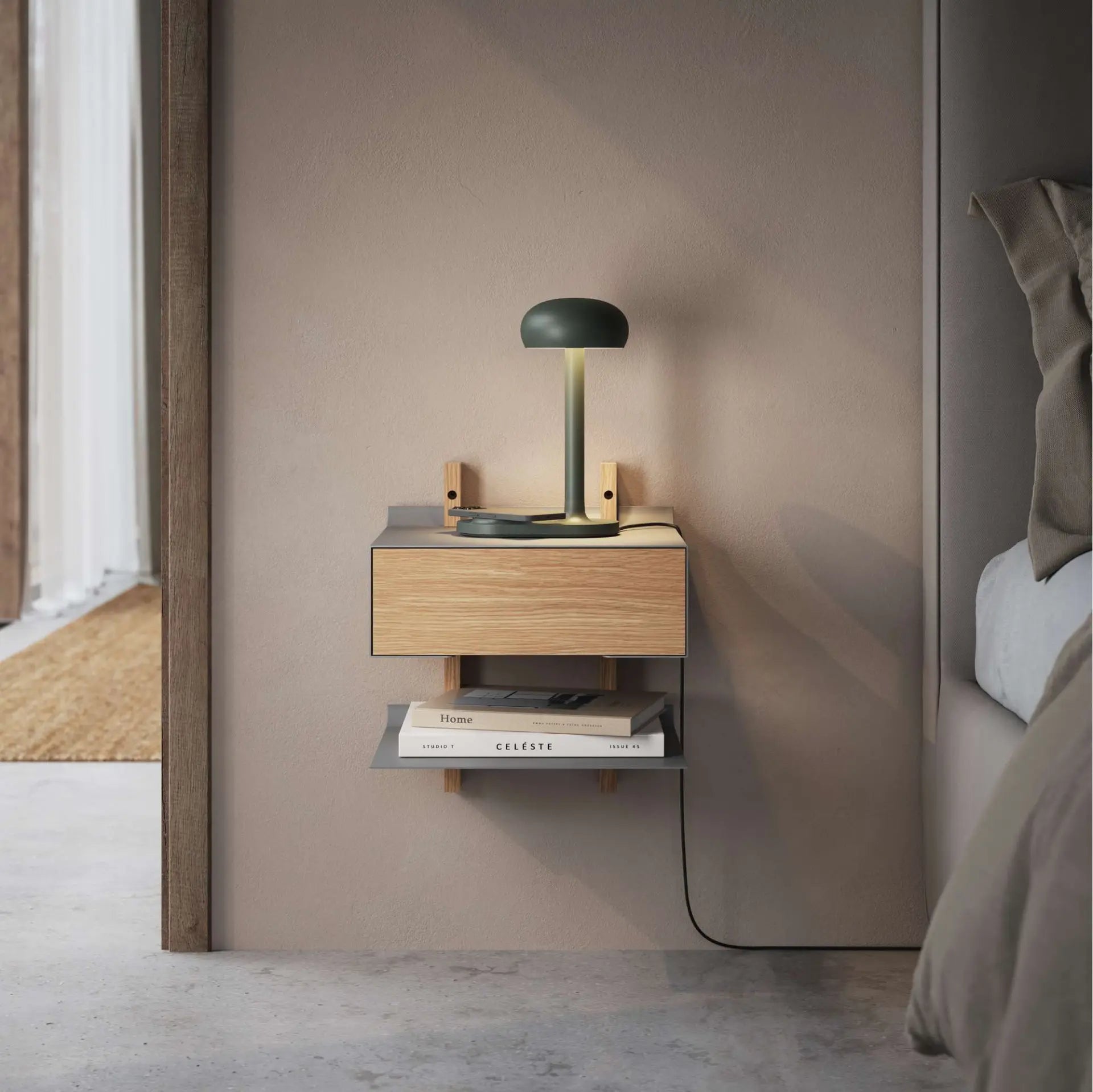 SMILE Nightstand Gray
