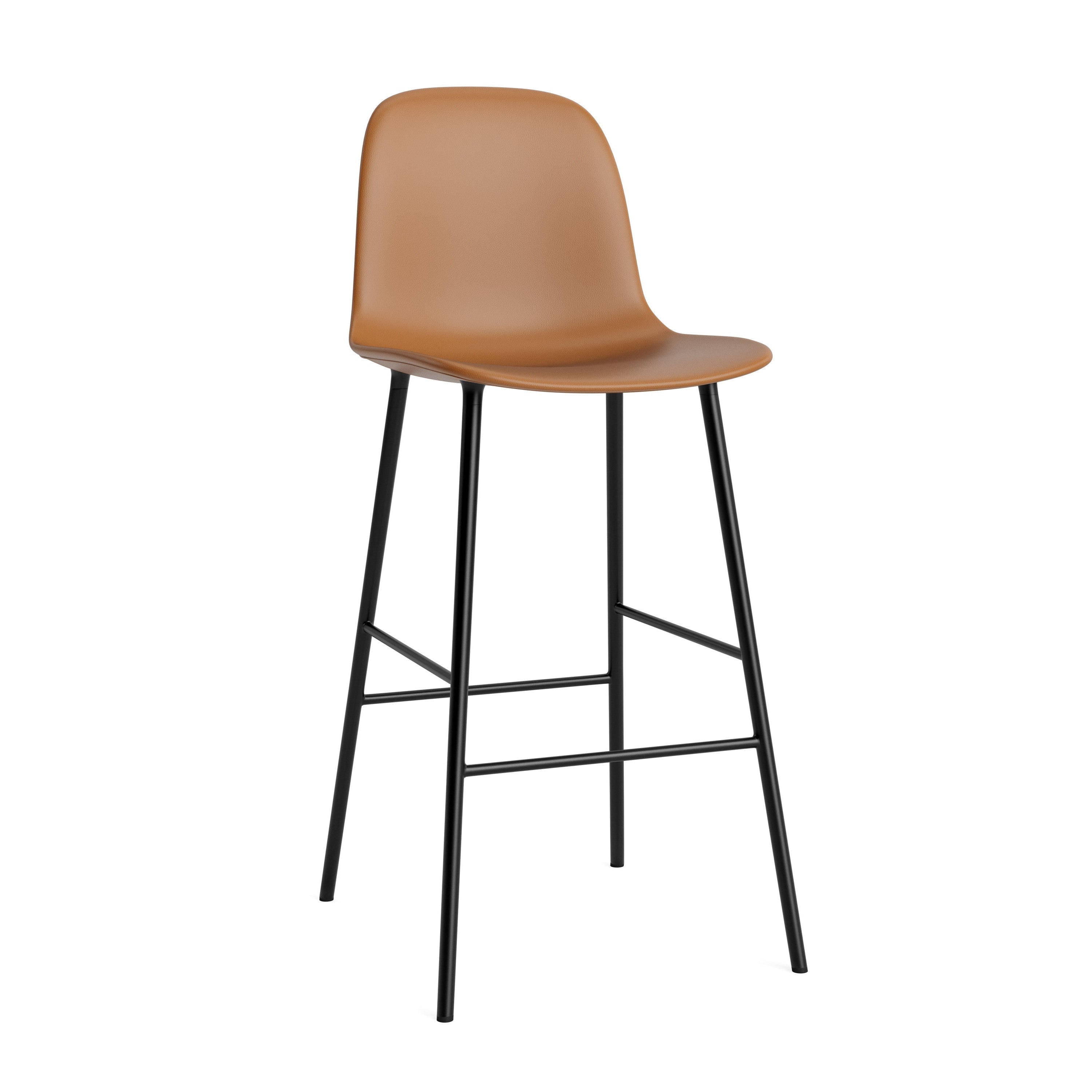 Čalúnená barová stolička FORM s čiernym podstavcom