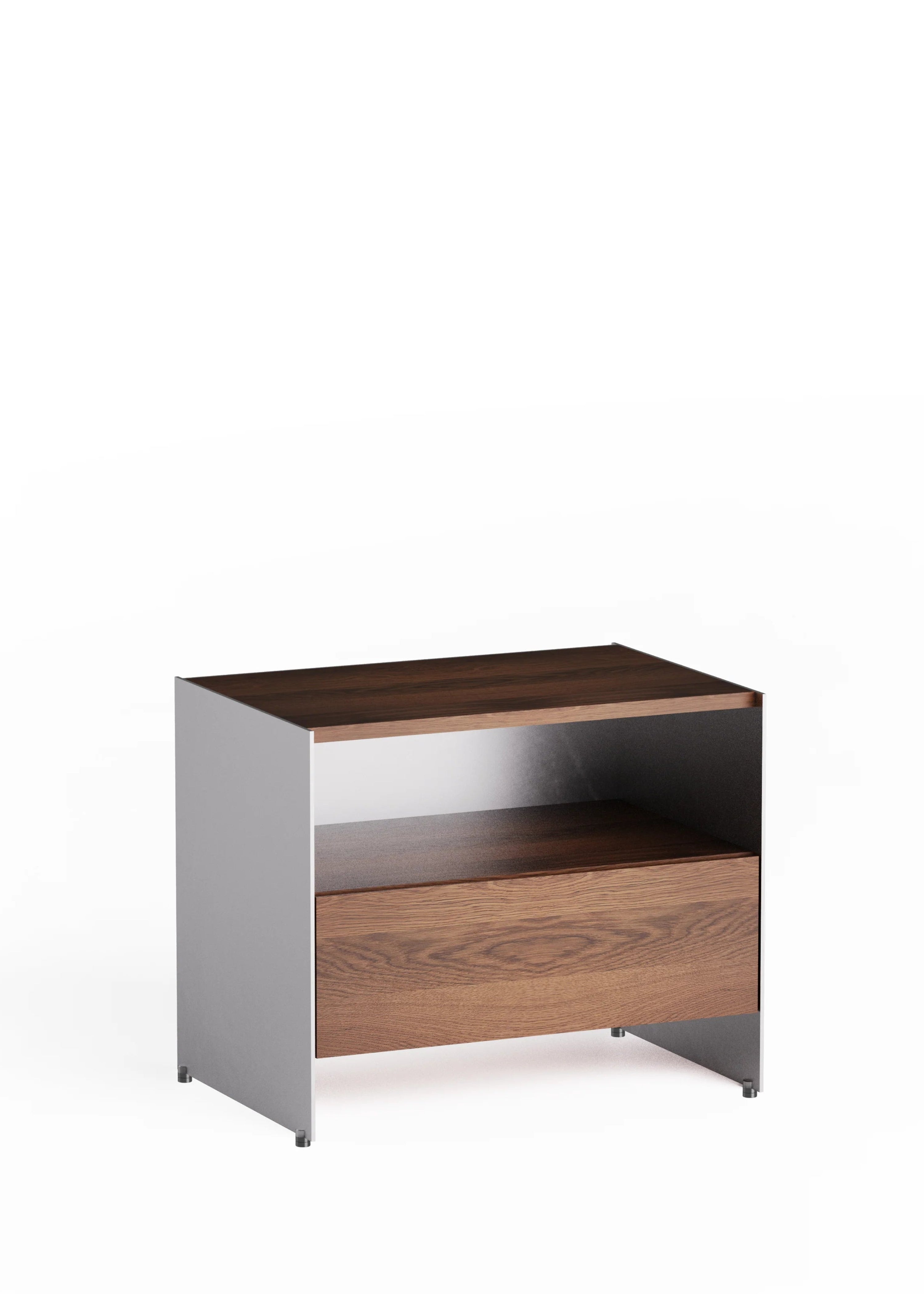 ALOOX 60 Cabinet in Dark Oak Wood with Aluminum Finish
