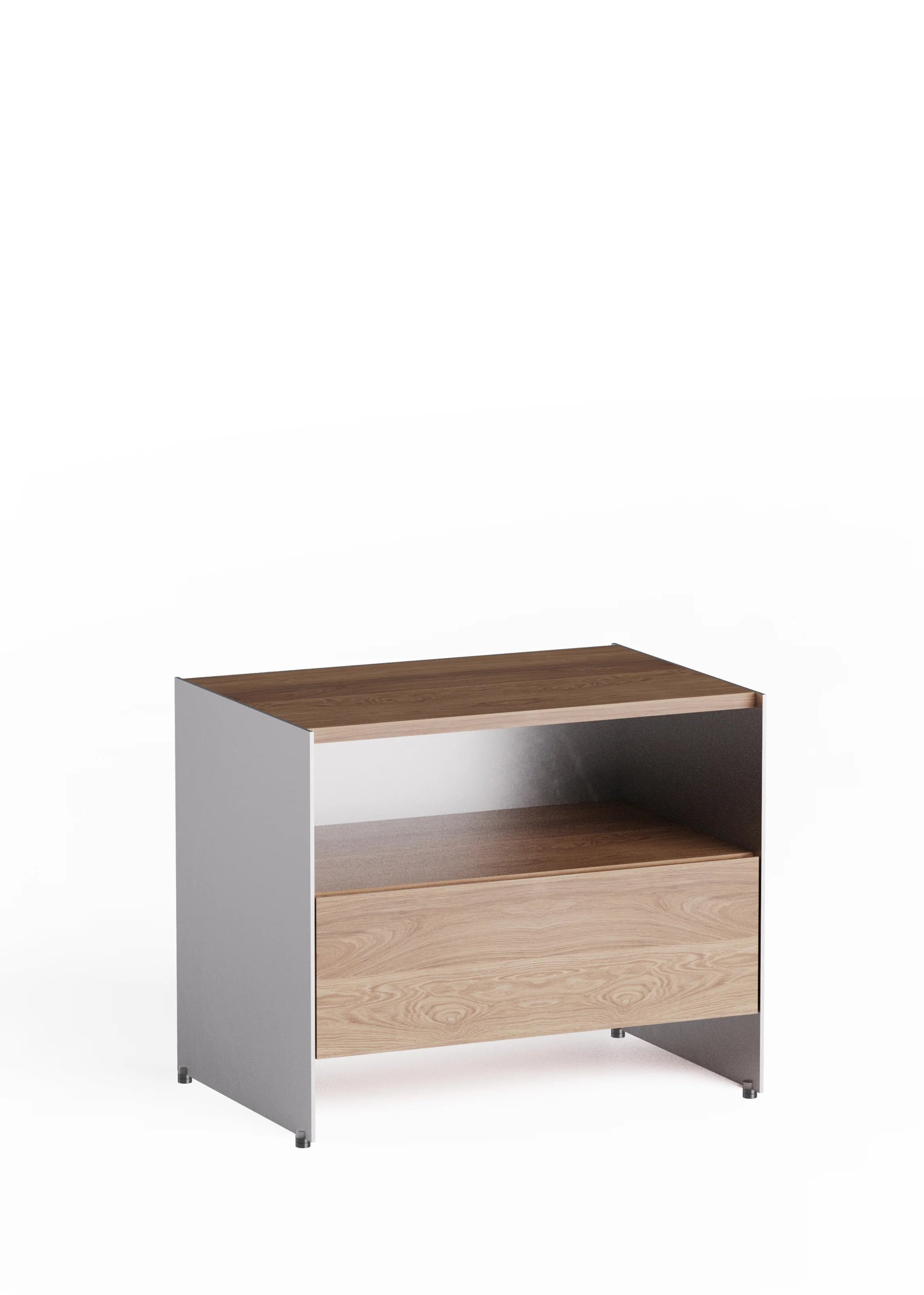 ALOOX 60 Cabinet in Oak Wood with Aluminum Finish