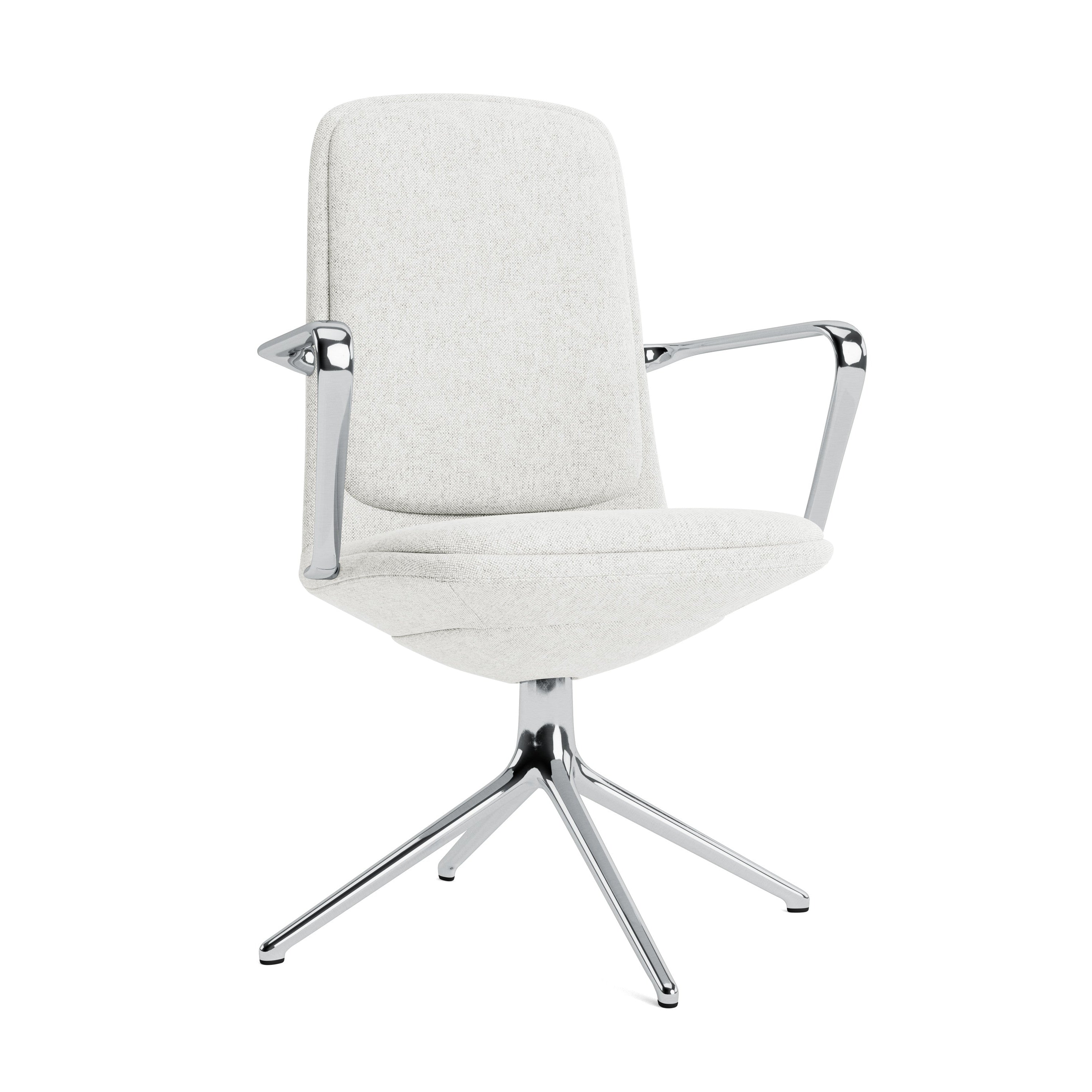 Čalúnená kancelárska stolička s opierkami rúk OFF LOW 4L s hliníkovou základňou