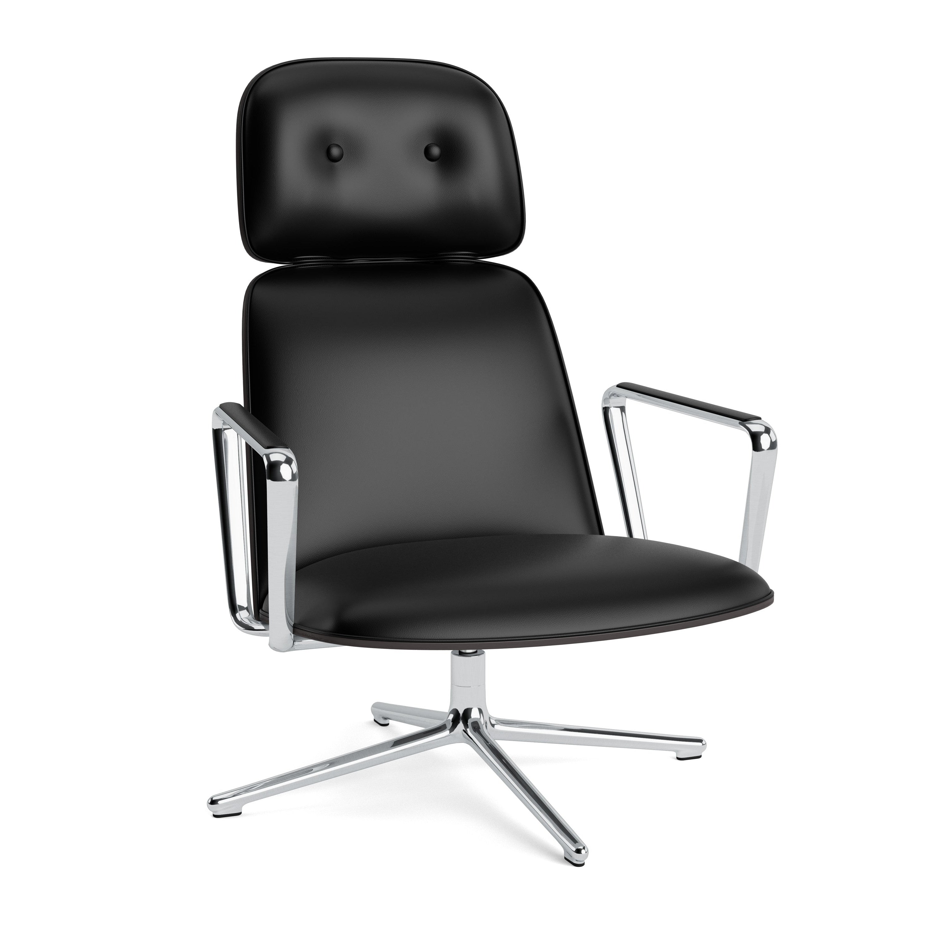 PAD HIGH HIGH BLACK Armchair with an aluminum base