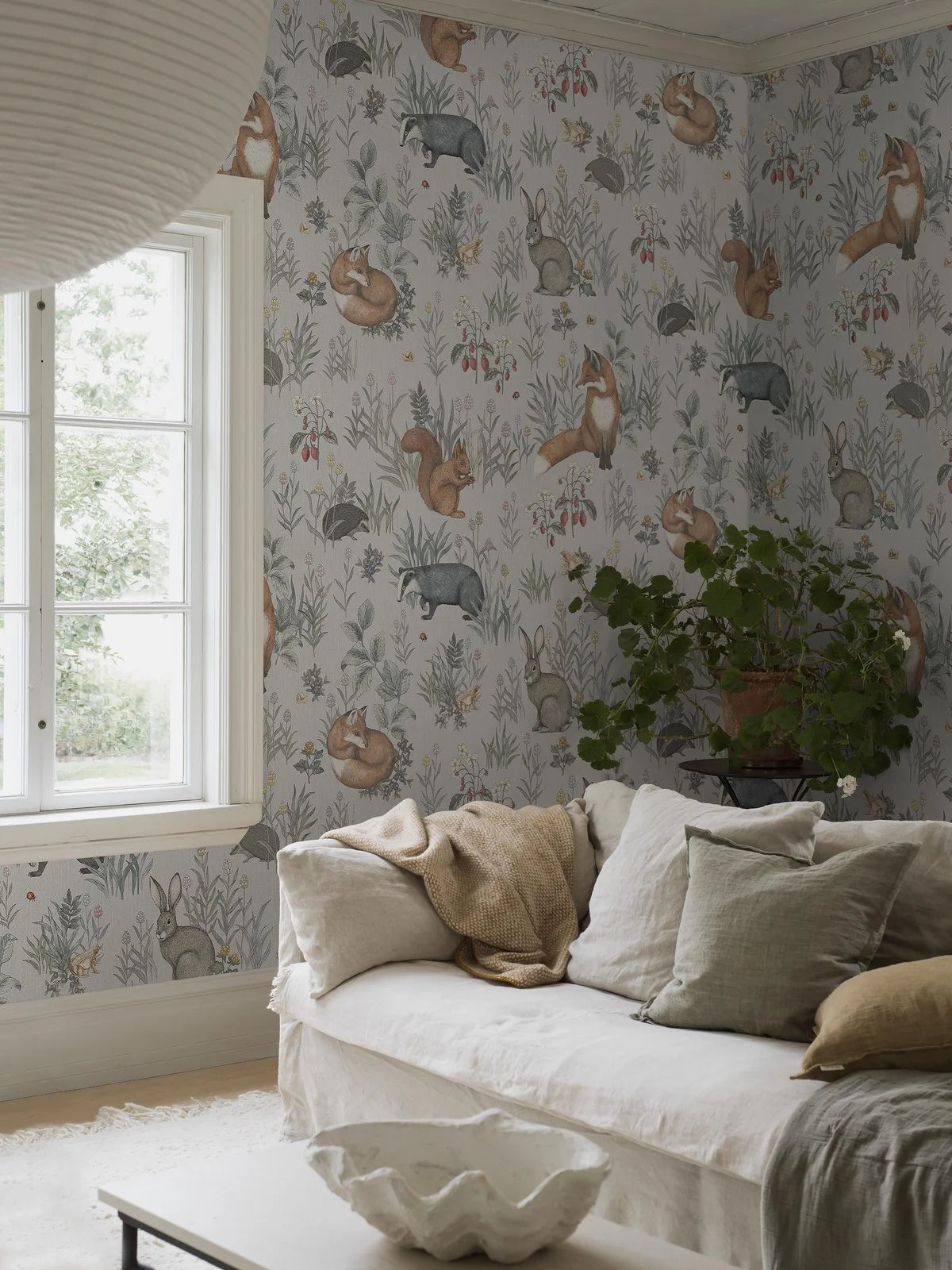 Detská nástenná maľba so zvieracím motívom FOREST FRIENDS modrá