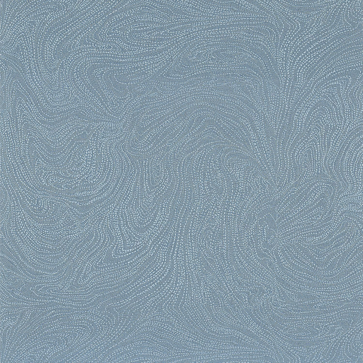 Wallpaper with Abstract Pattern VOIE LACTEE - PIERRE BLEUE/GOLD blue with gold