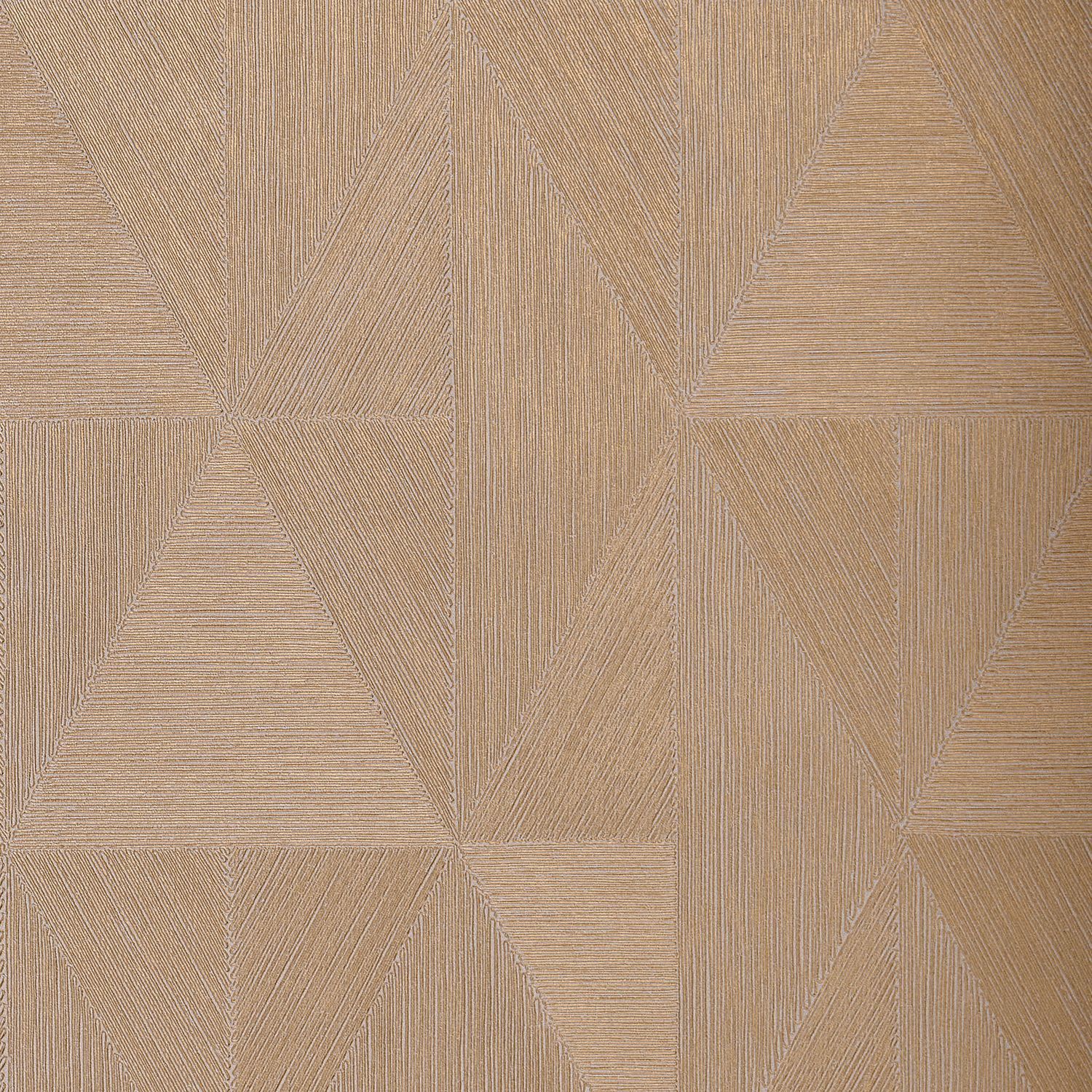 Metallic wallpaper with geometric pattern PARANGON - MORDORE brown
