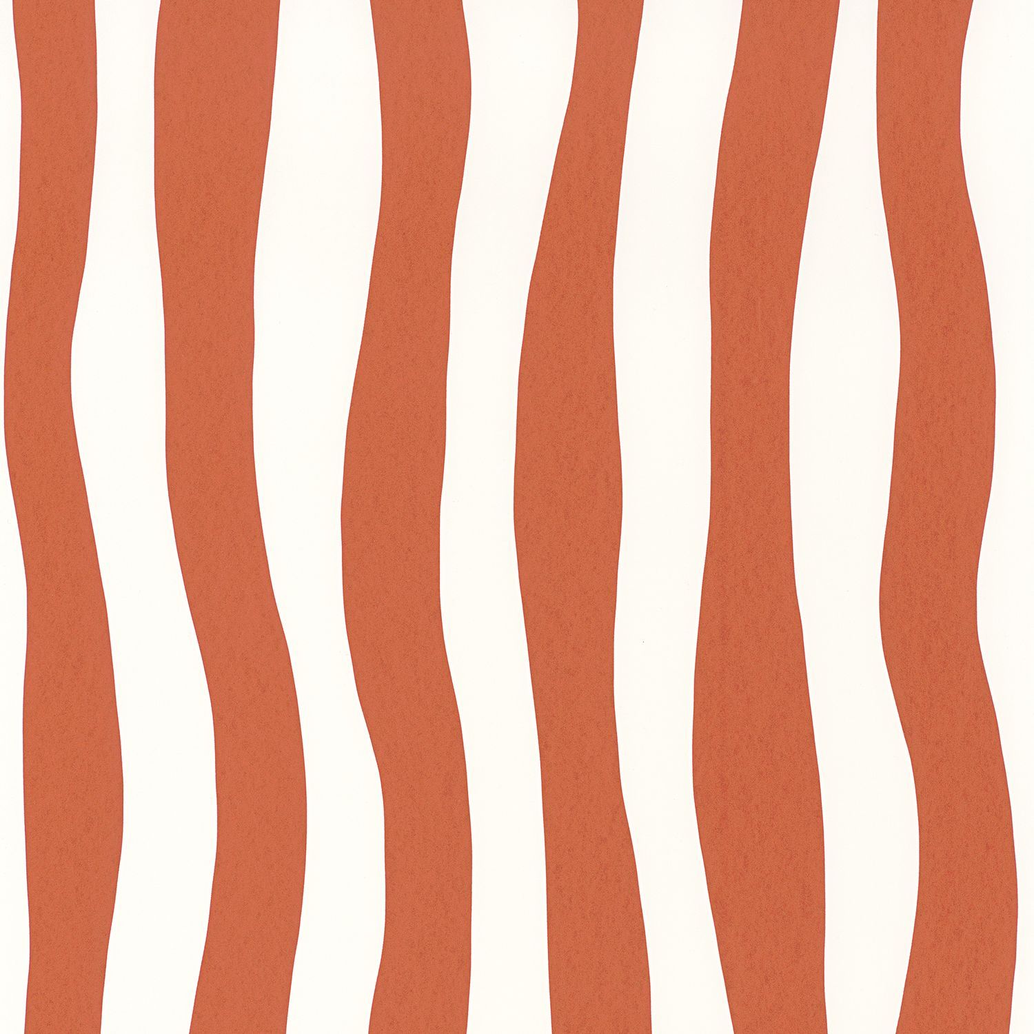 Textured wallpaper with an abstract wavy stripe pattern SUNDAE - TERRACOTTA