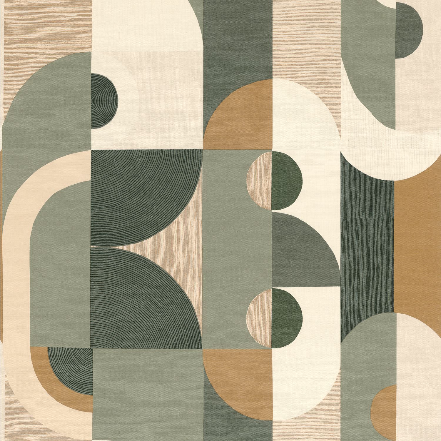 Štrukturálna tapeta s geometrickým motívom VASSILY zelená s béžovou