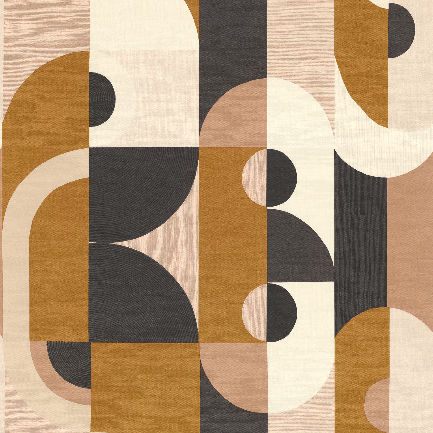 Štrukturálna tapeta s geometrickým motívom VASSILY čierna so zlatou