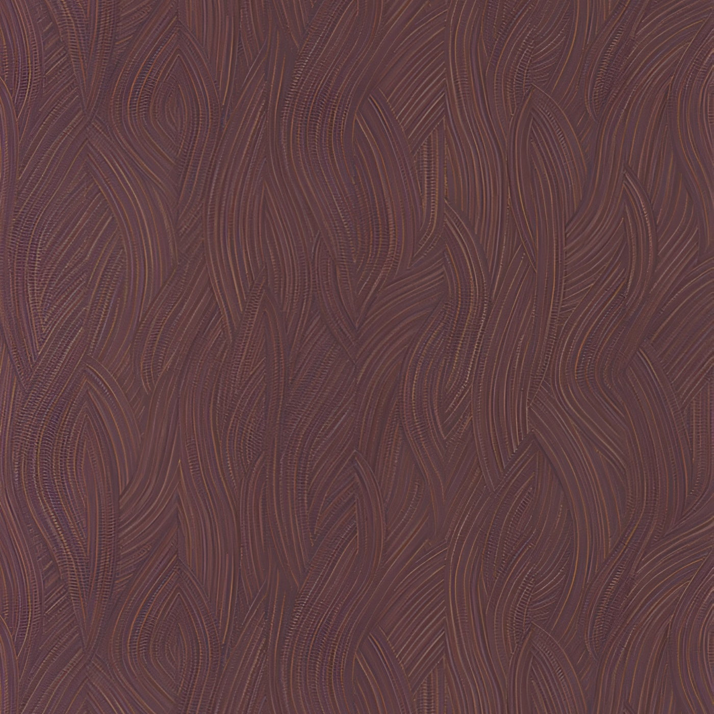 Structural wallpaper with an abstract wavy pattern JASSINE - PRUNE burgundy