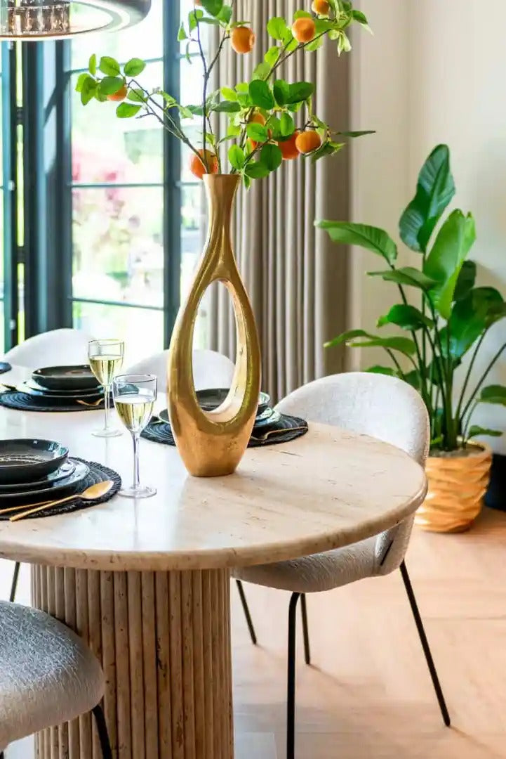 Stôl LA CANTERA hnedý s travertínom