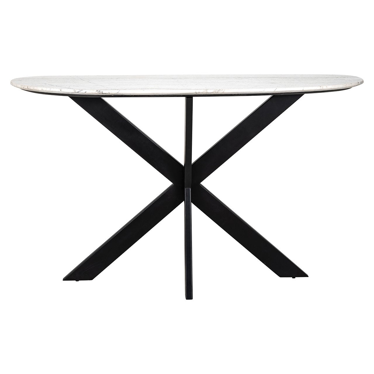 TROCADERO Console white marble with black base