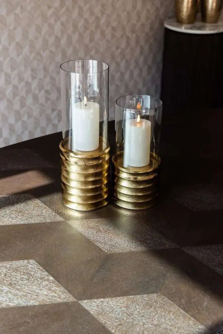 Ovalný stôl LUXOR hnedý so zlatým podstavcom