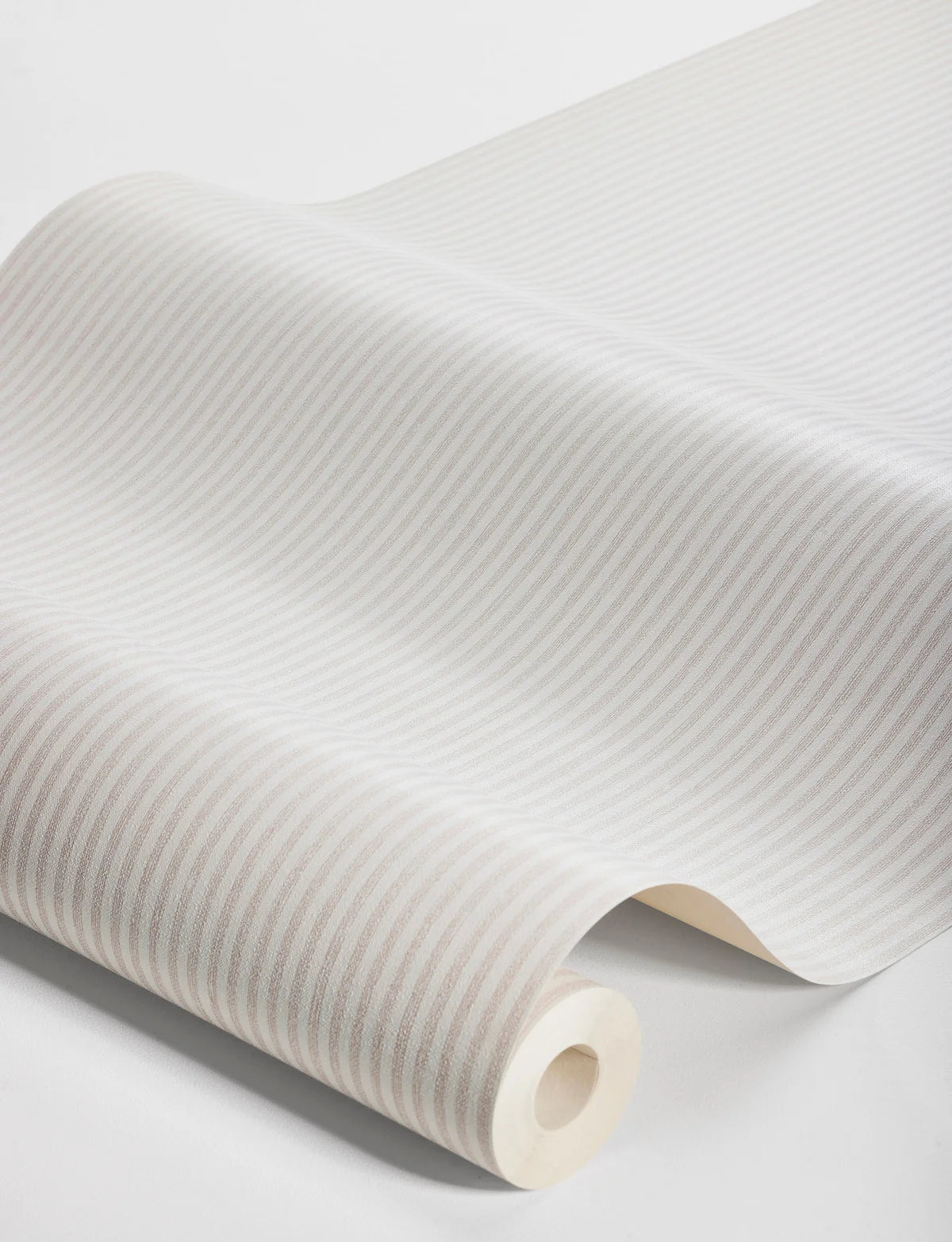 Structural wallpaper imitating striped linen POLKA STRIPE pink with beige