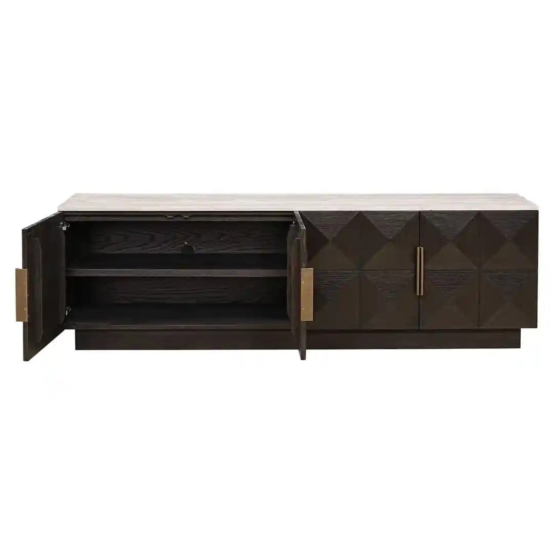 CLAREMONT TV cabinet brown with beige top