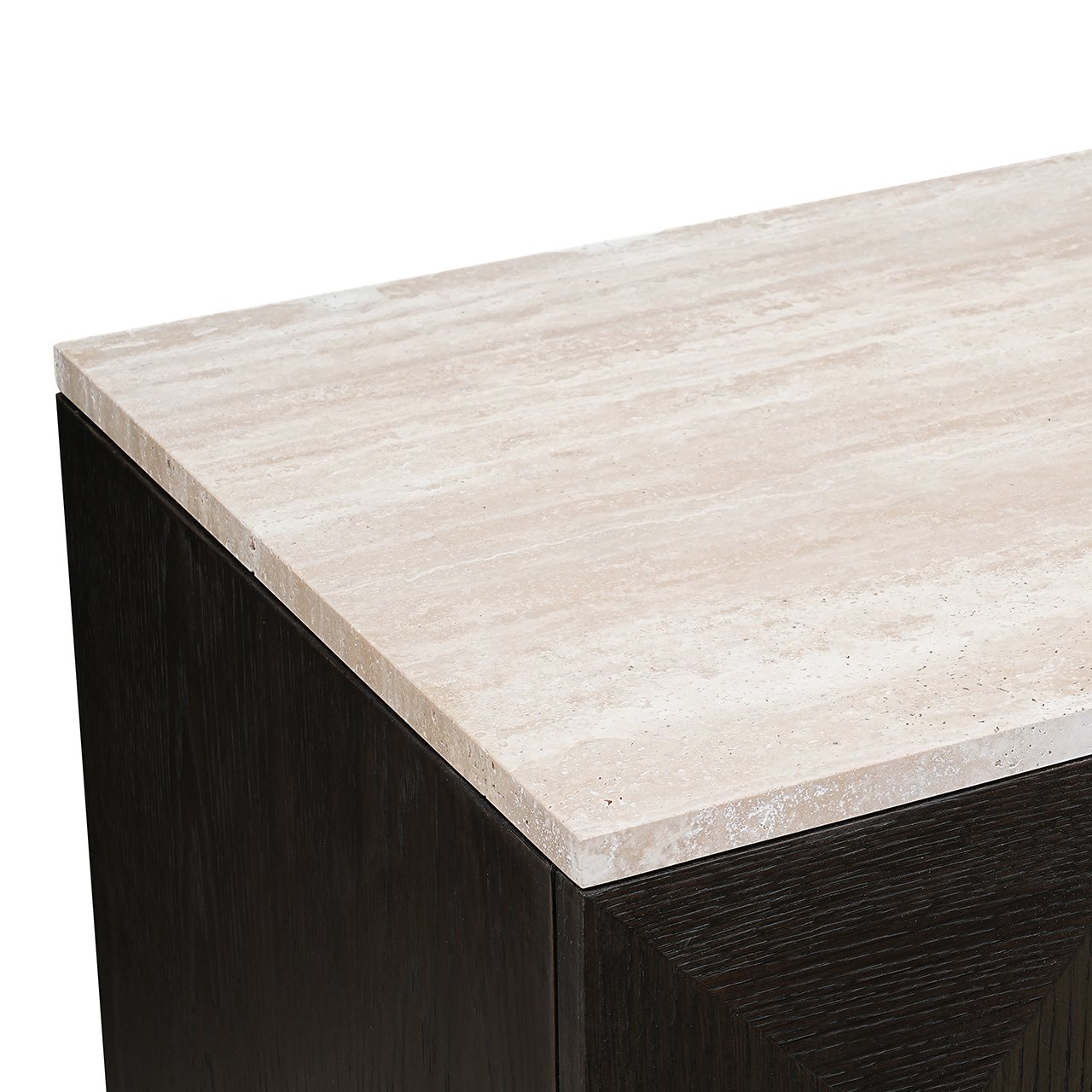 Vysoká komoda CLAREMONT hnedá s béžovým kameňom