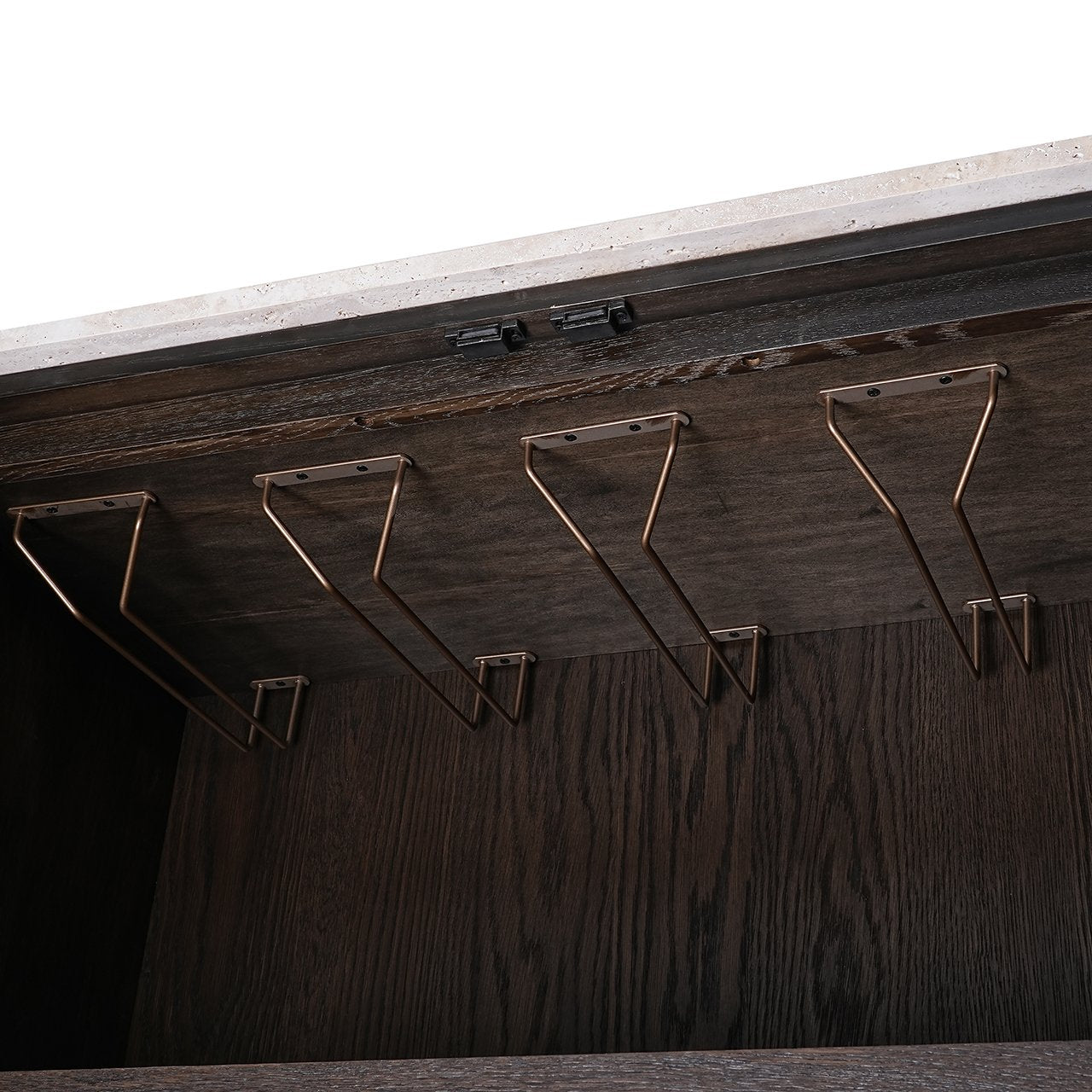 Vysoká komoda CLAREMONT hnedá s béžovým kameňom