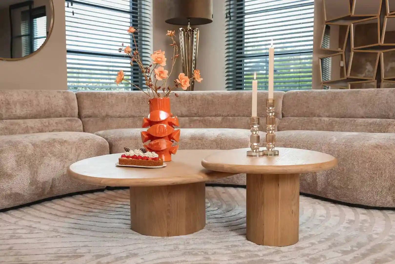 Súprava kávových stolíkov OAKLEY dýha z duba