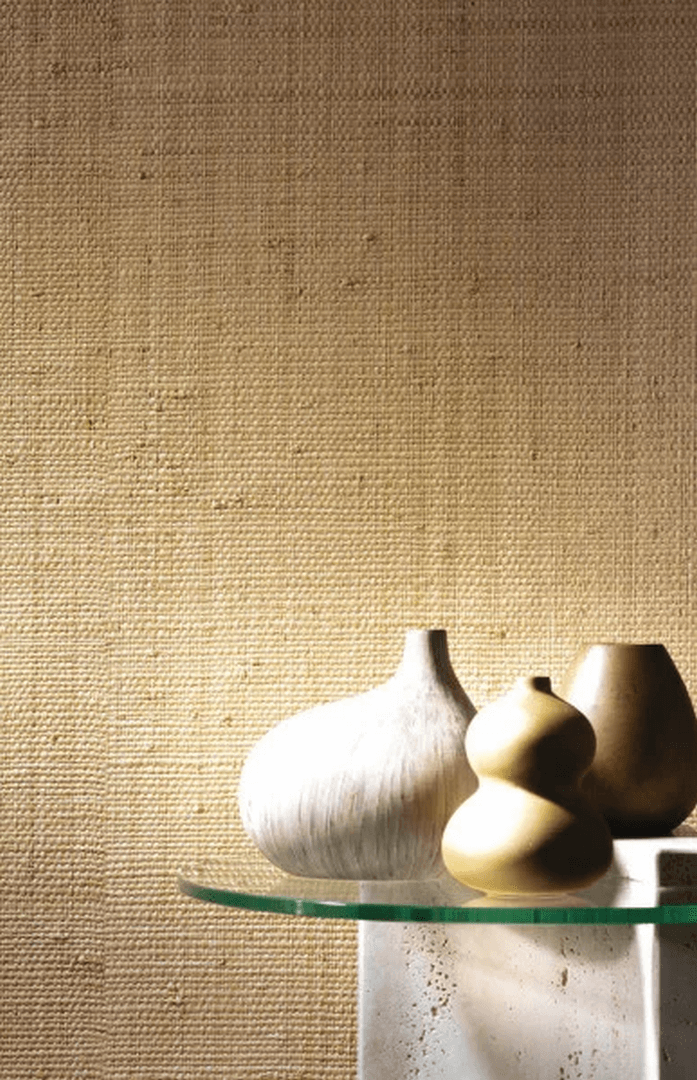 Natural structural wallpaper made of raffia KOMBA - NATURAL WHITE with beige