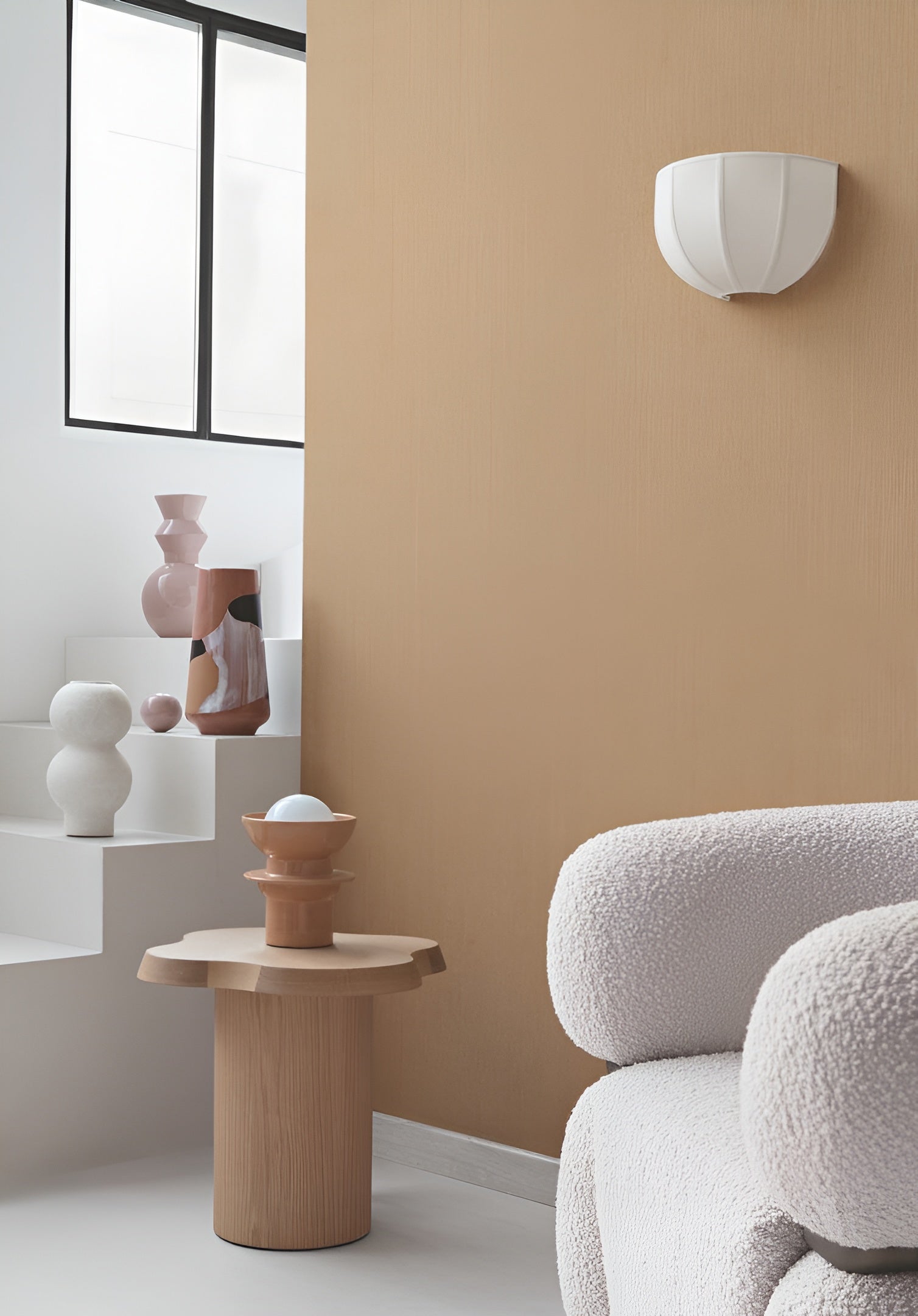 Linen textile wallpaper LINORA - BLANC PÉTALE warm white