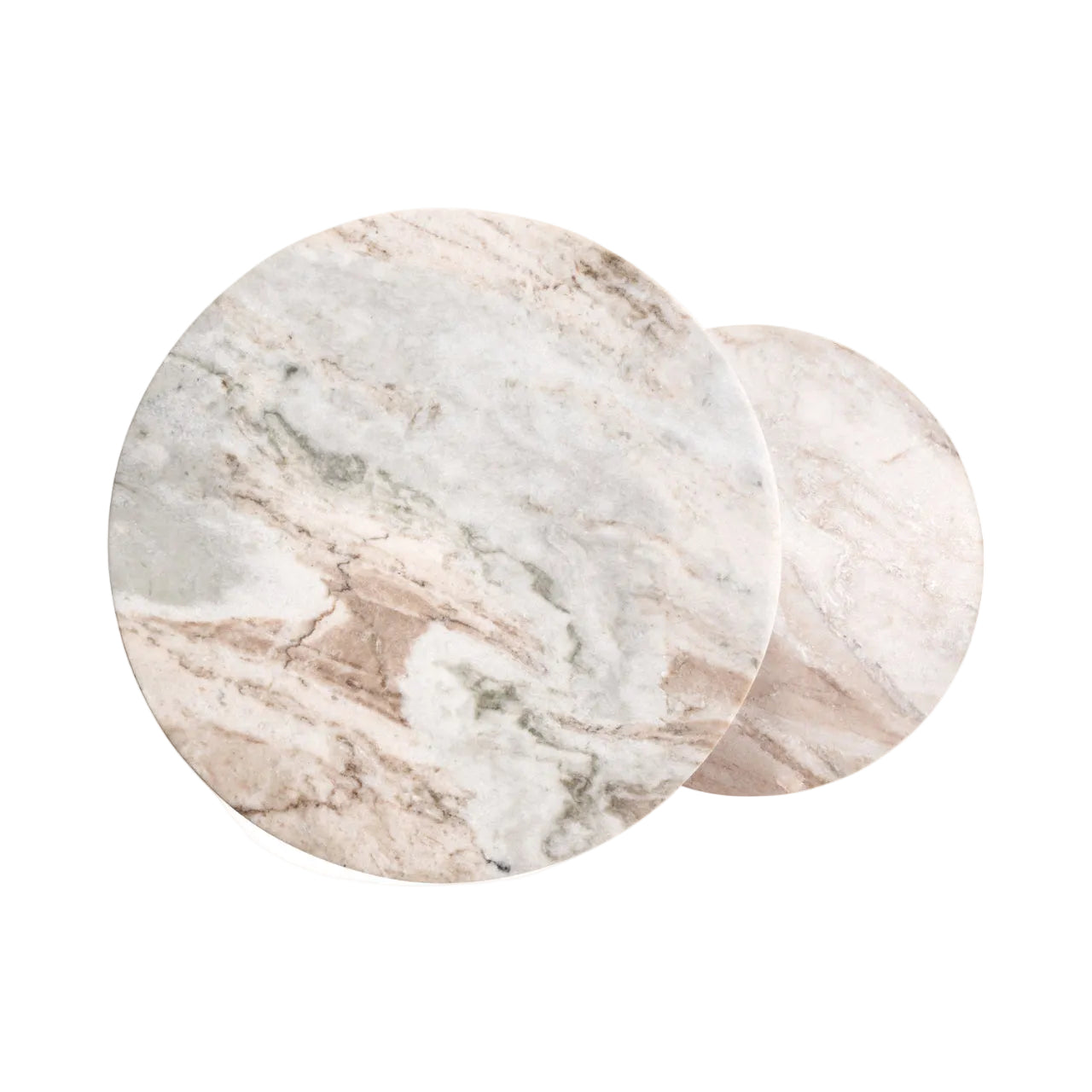 BOTTEGA Gold Side Table Set with Marble Top