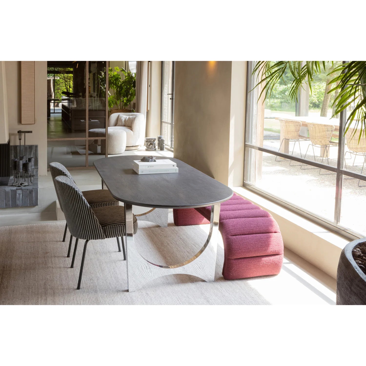 Vogue chair black and white striped