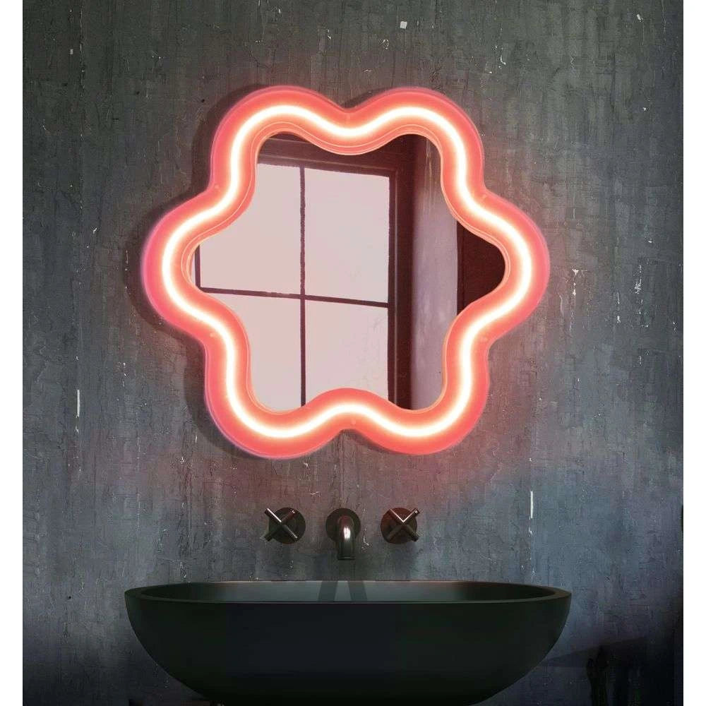 Supercurve mirror - pink flower