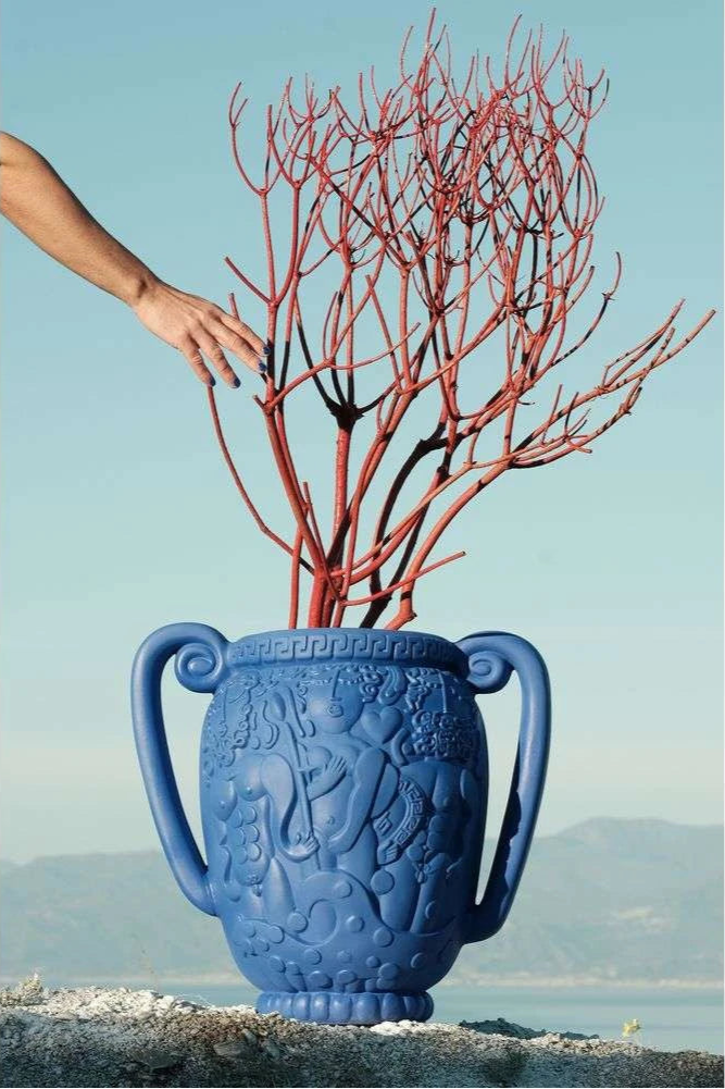 Amphora vase blue