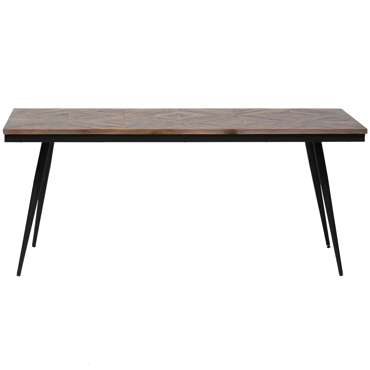 Stôl RHOMBIC z teakového dreva s čiernym kovovým podstavcom