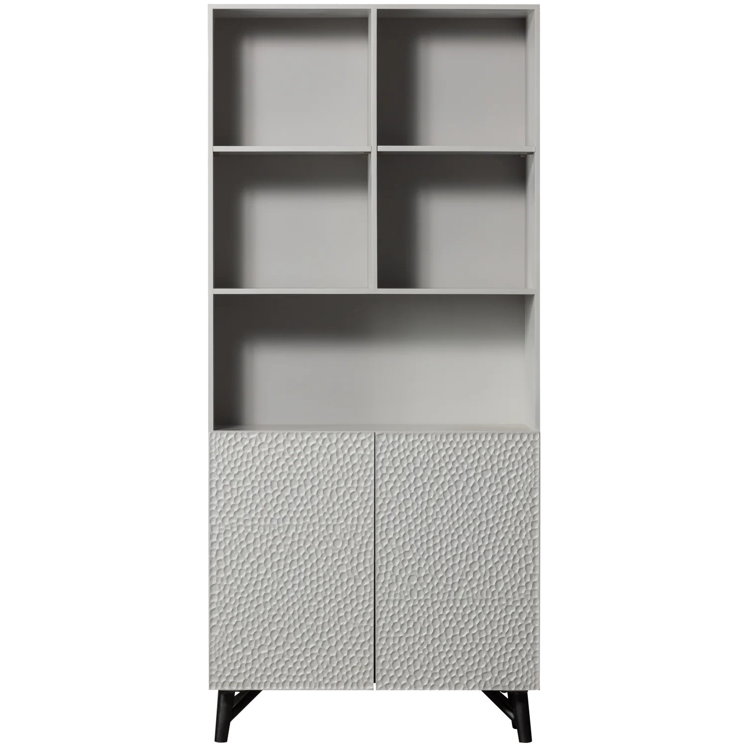 Regál CARVED šedé mango drevo