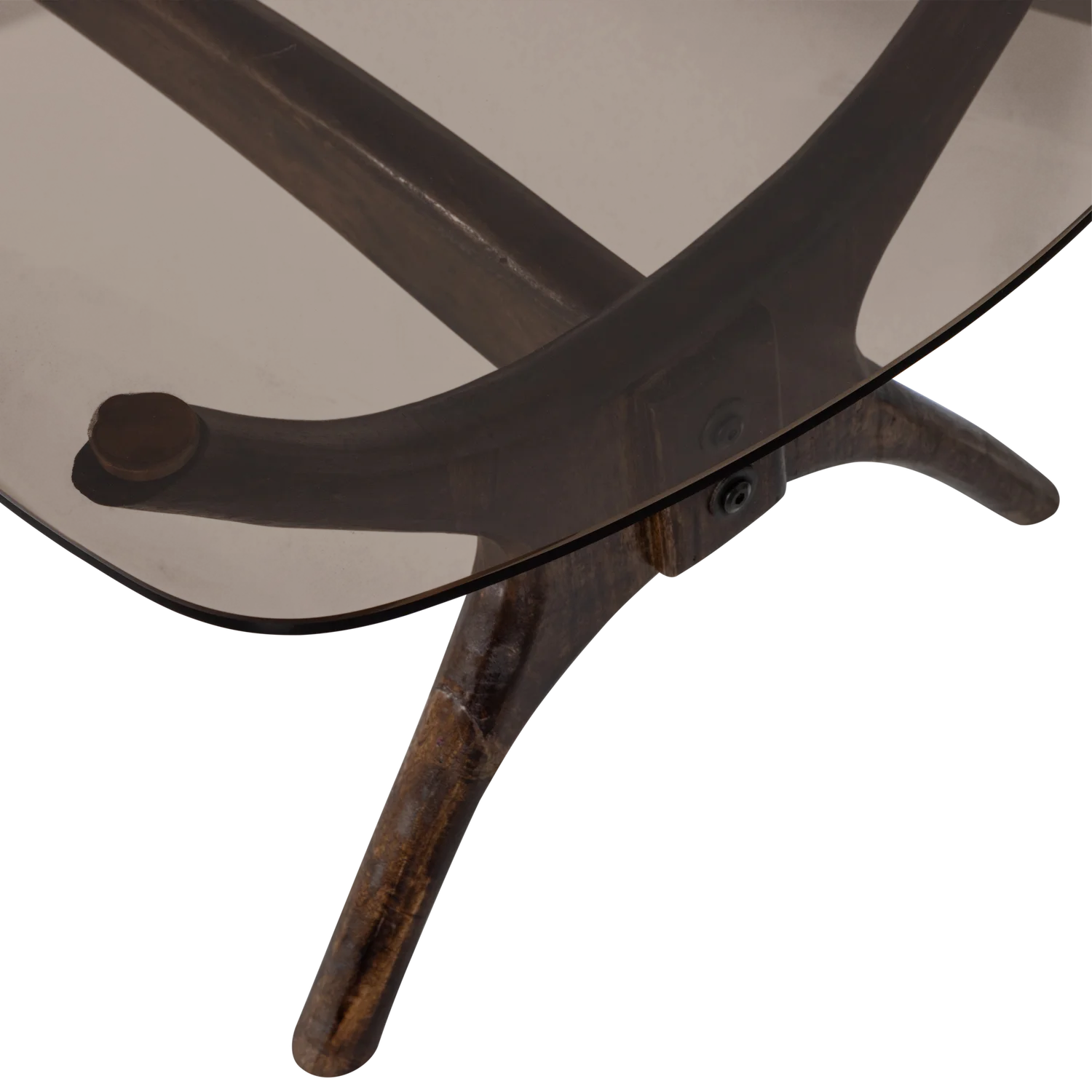 Stolik kawowy FLASH dewno mango i szkło