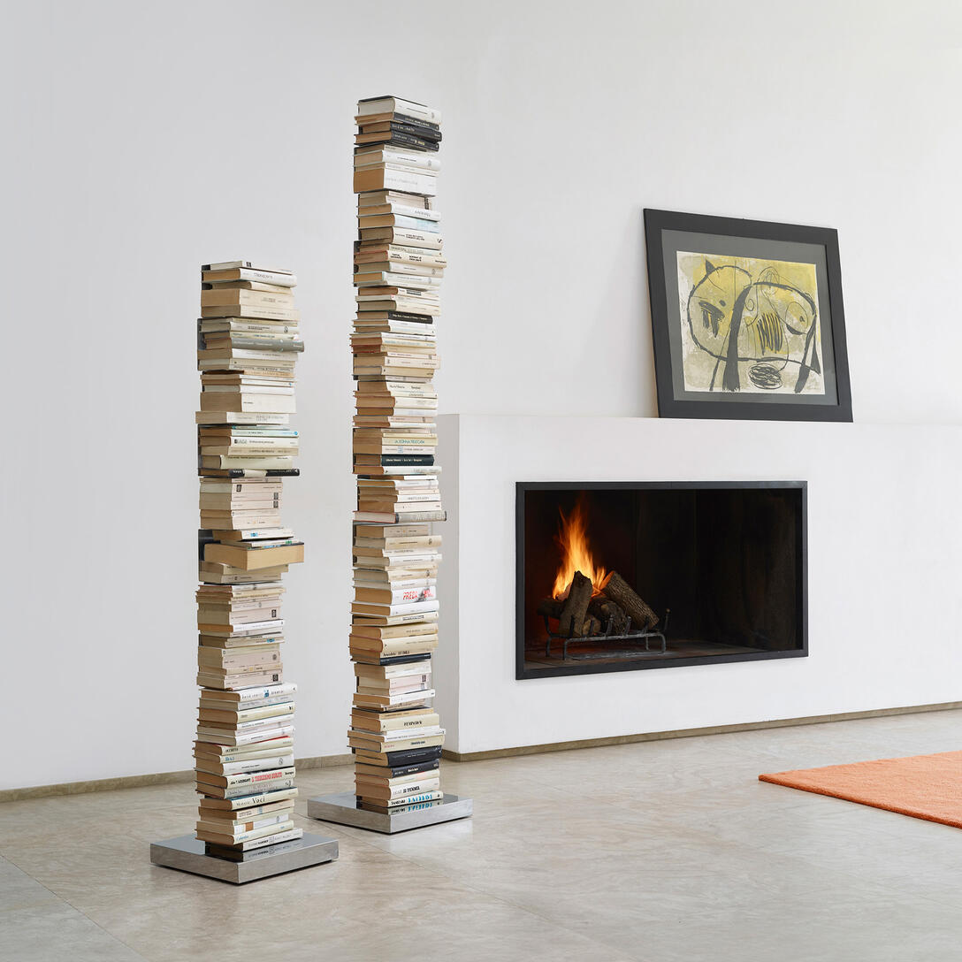 PTOLOMEO ORIGINAL black shelf with steel base