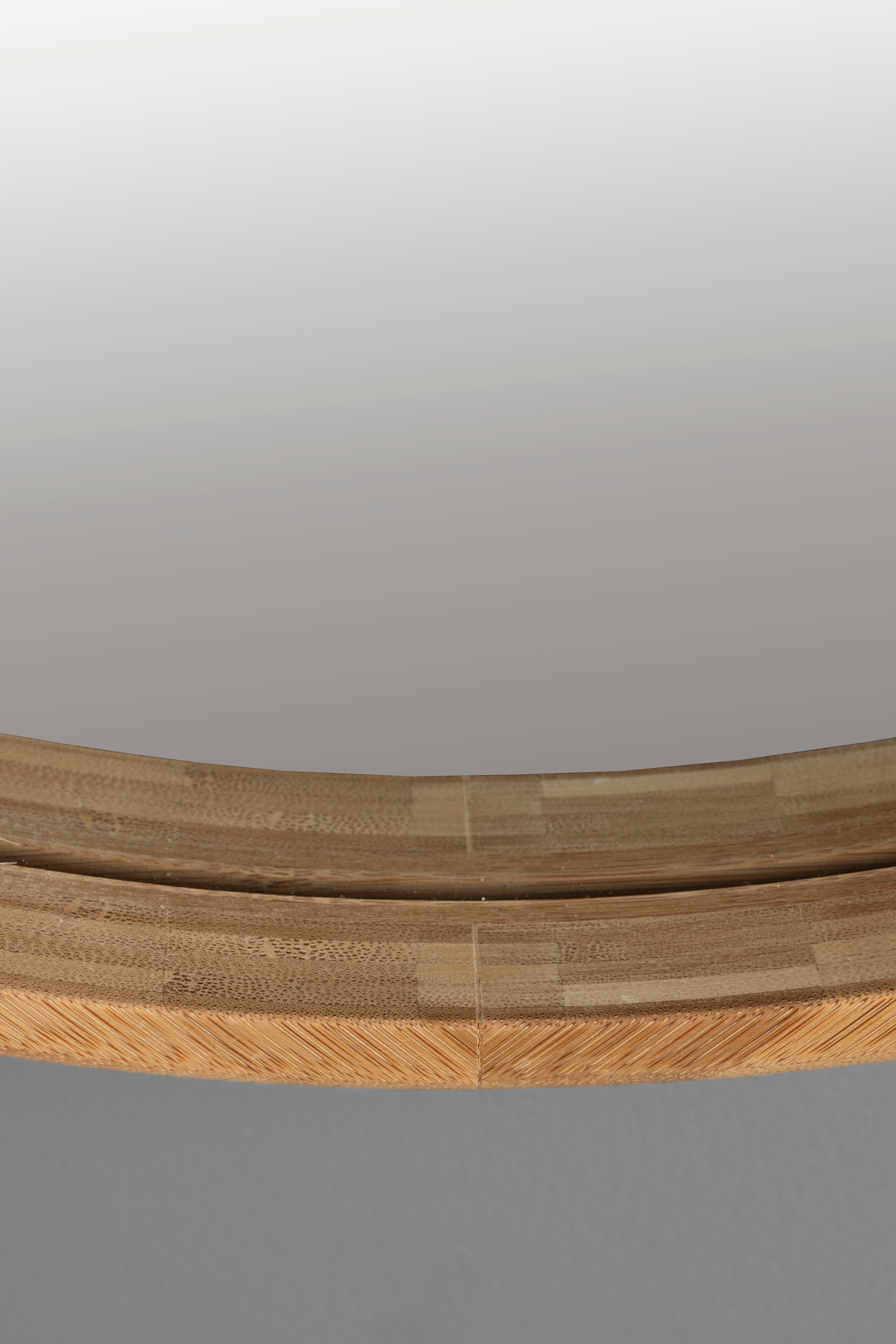 CAROUN Round Mirror Carbonized Bamboo