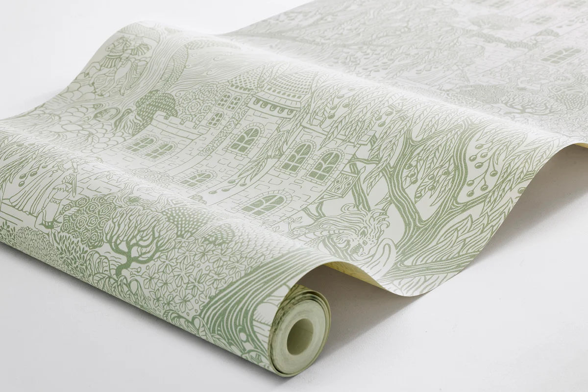 Detská tapeta s motívom rozprávky KRÁĽOVSTVO VŔBY zelená