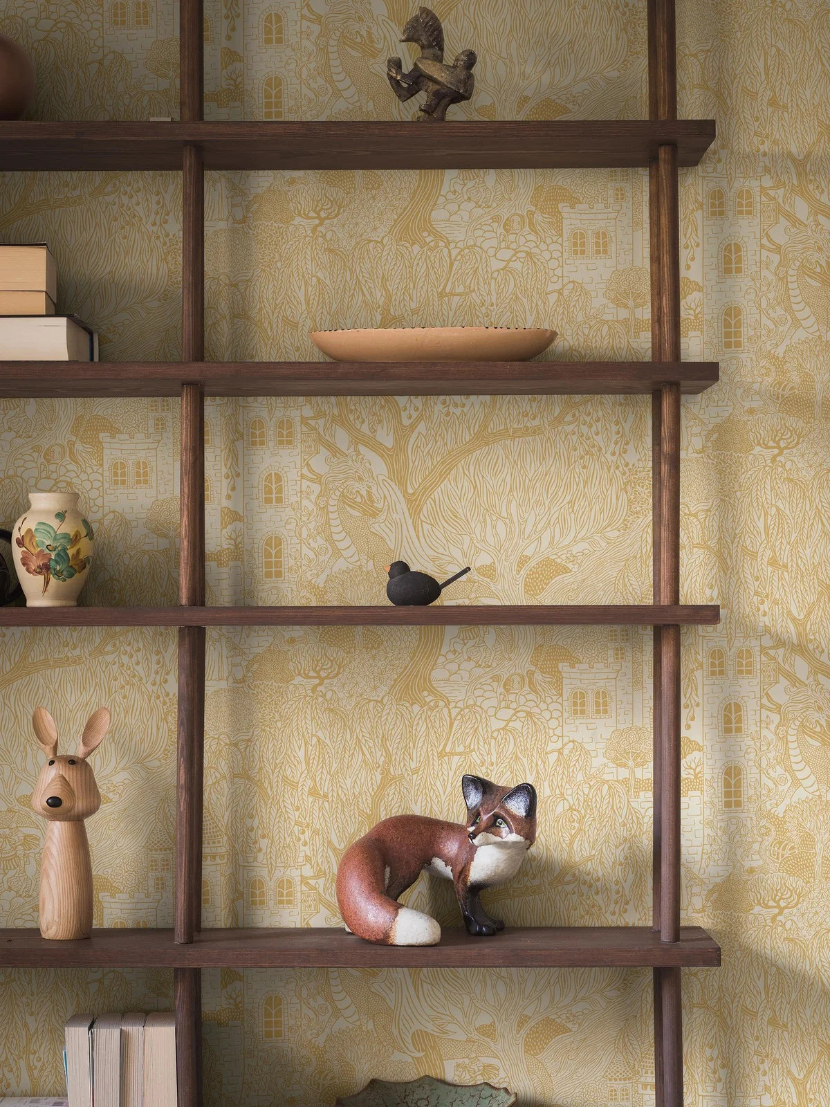 Children's wallpaper with a fairy tale theme KINGDOM OF THE WILLOW yellow