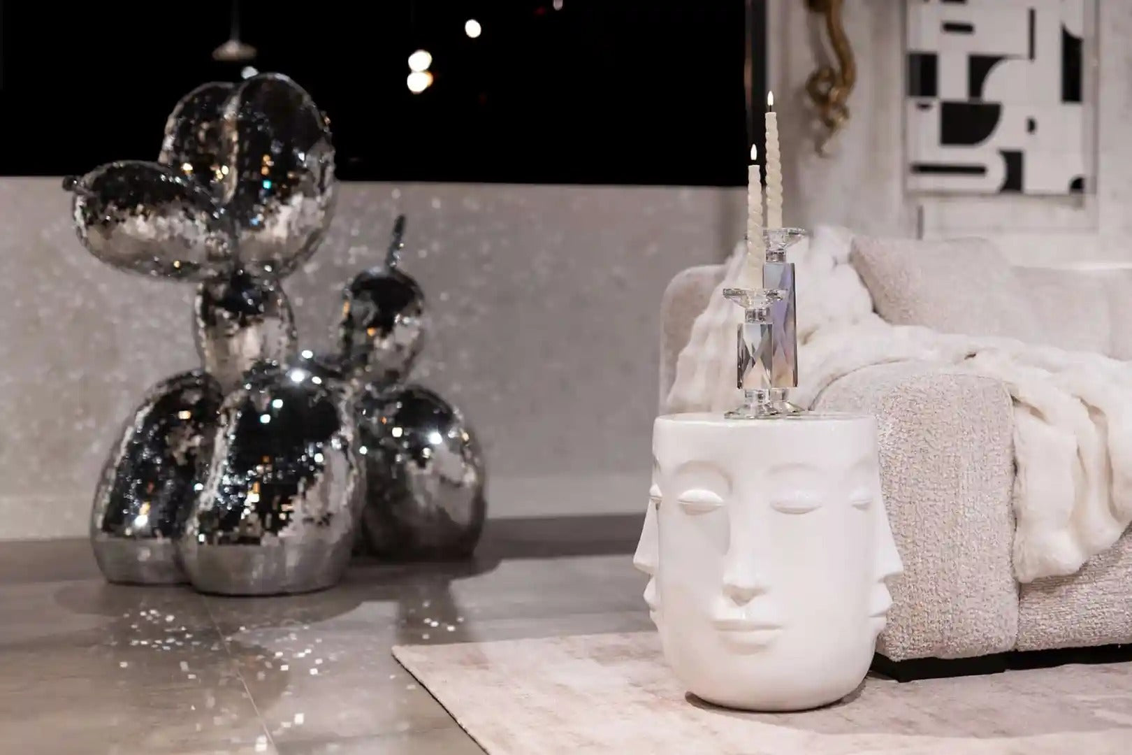 CHRISTY gold side table