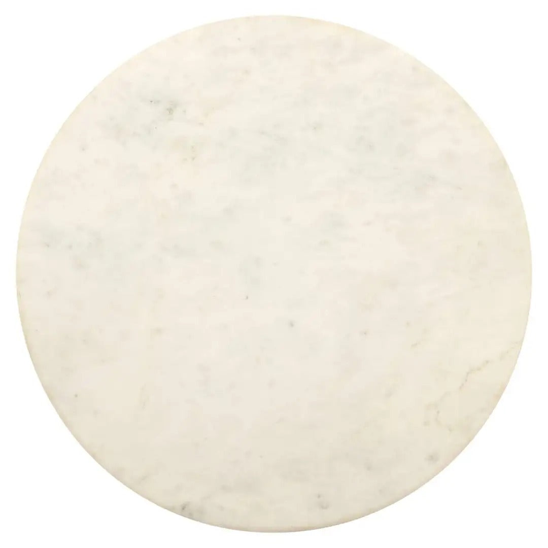 BARBARA side table orange with white marble