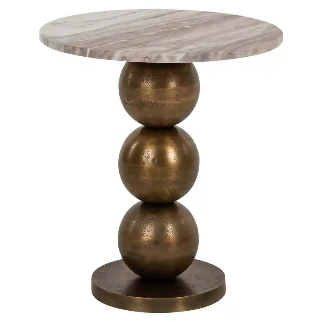 Bočný stolík BARLEY antický zlatý