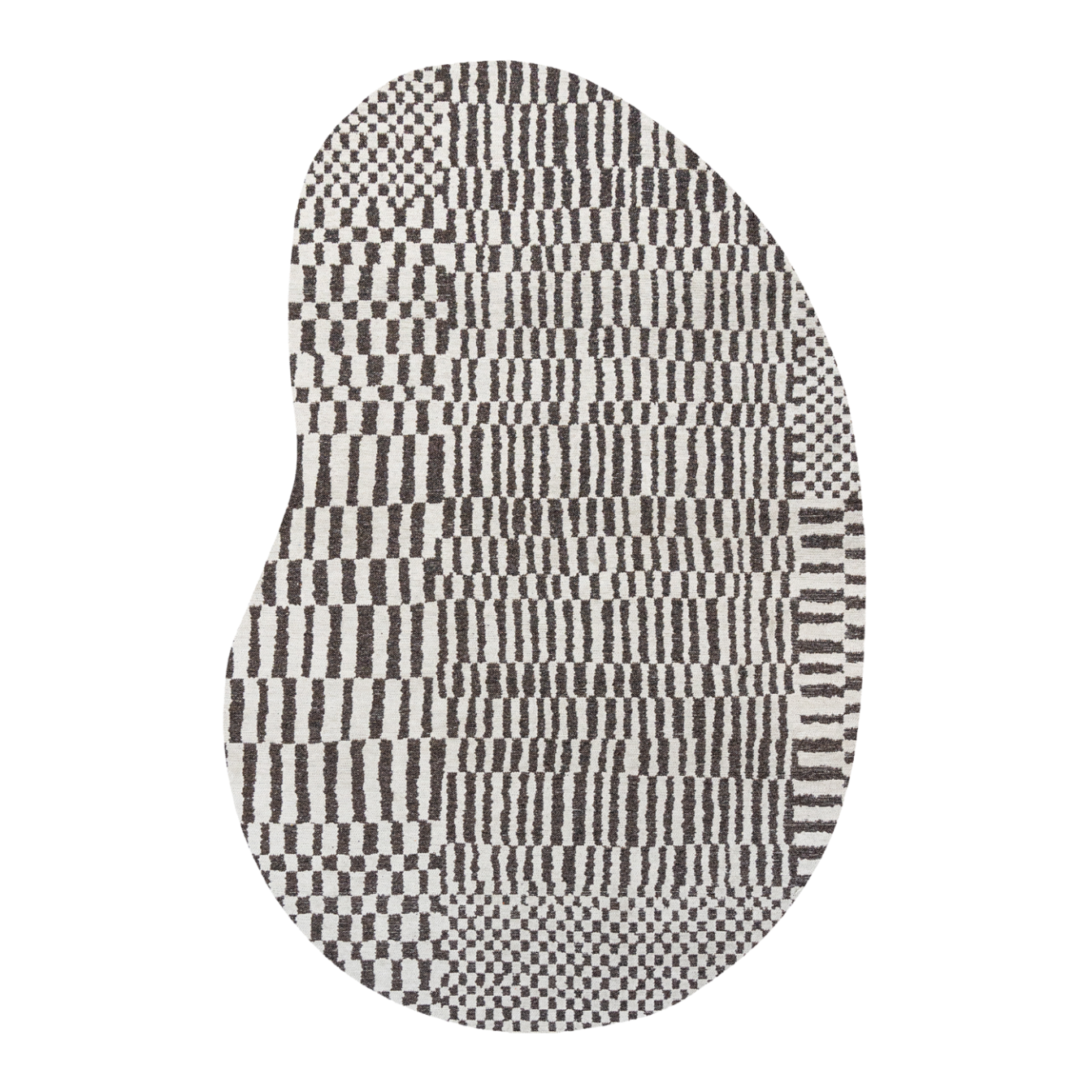Oval Rug BERBER CAIDAL black with white