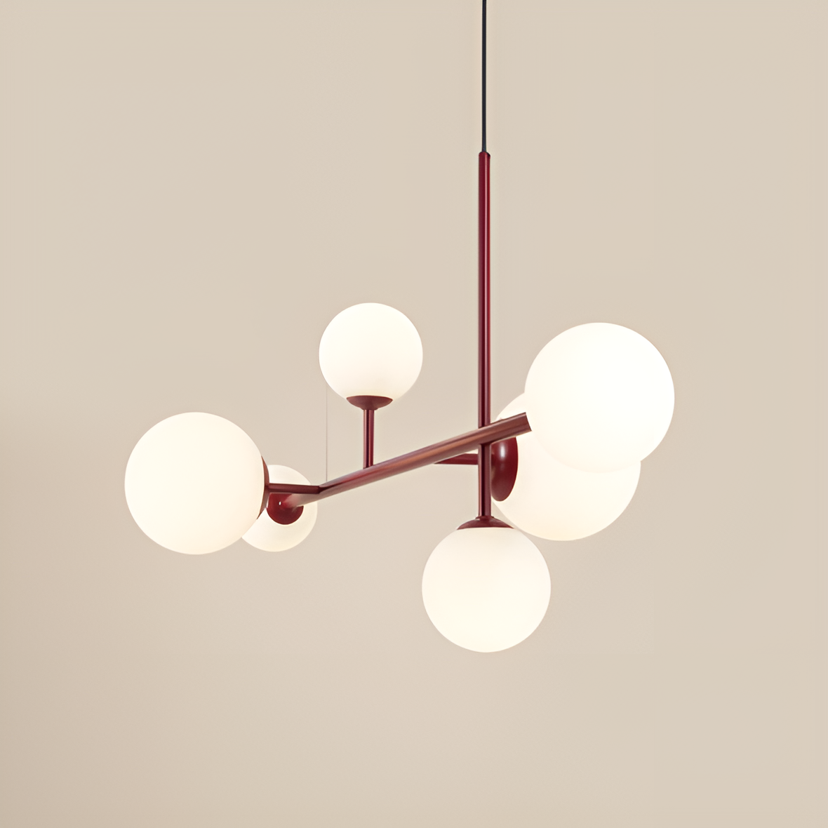 Závesná lampa DIONE HEXA červená