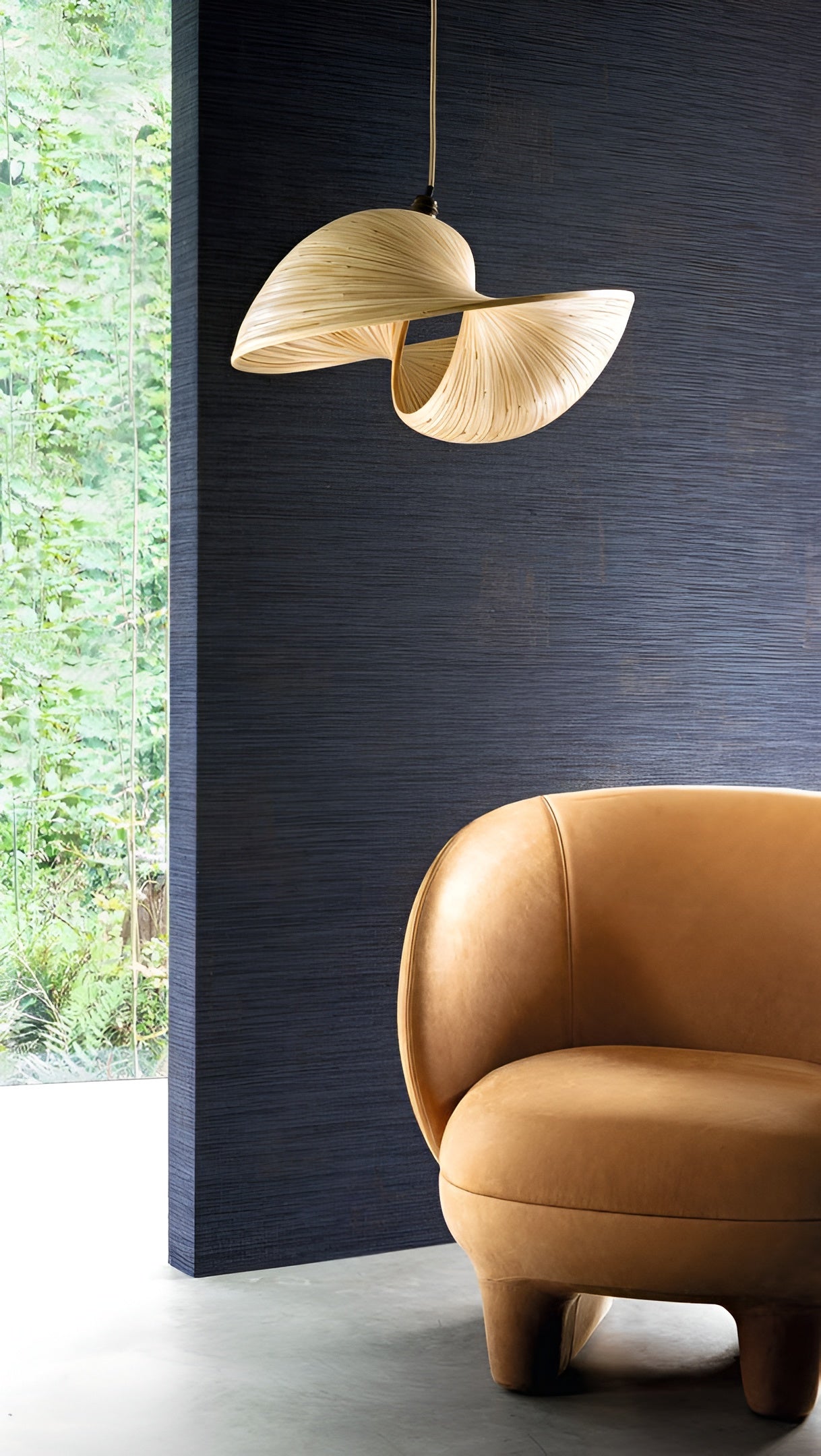 Textilná tapeta so štruktúrou napodobňujúcou plátno ORCADE - MARINE tmavomodrá