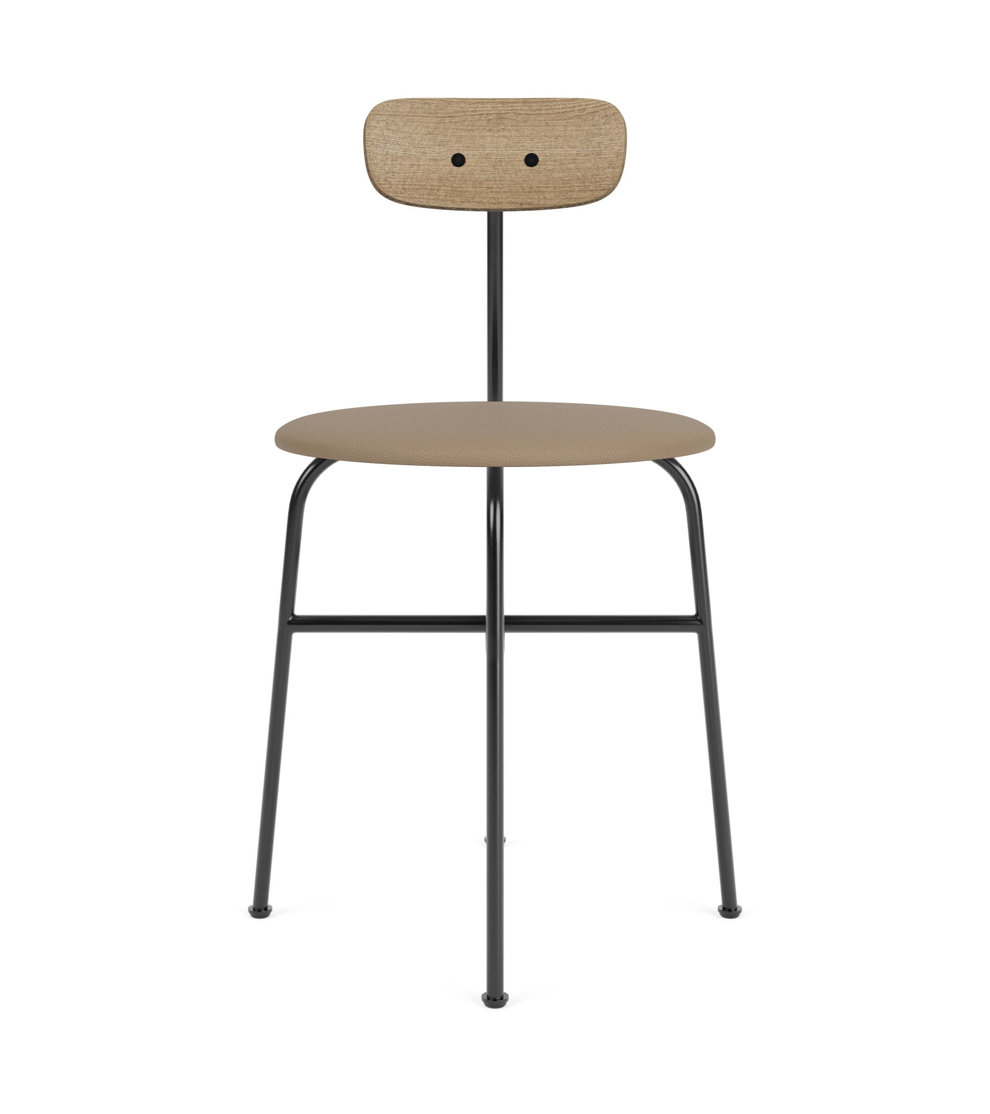 AFTEROOM chair with oak veneer and upholstered beige seat