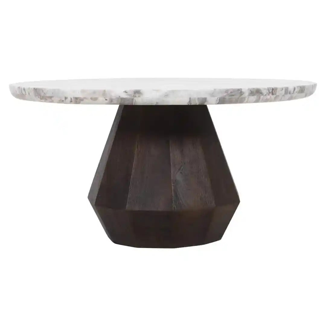 OBEROY coffee table marble with brown mango wood