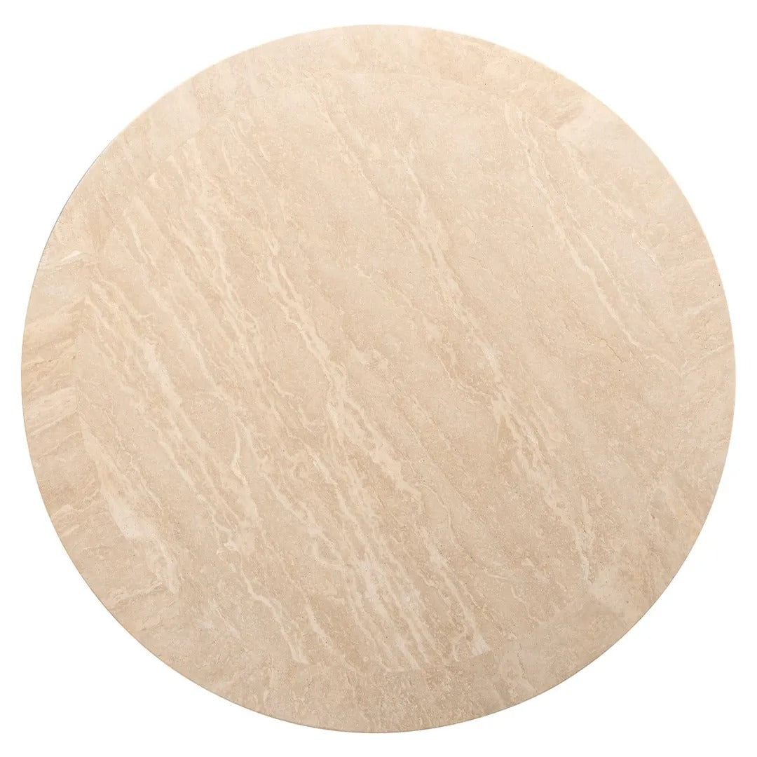 BILTMORE round coffee table beige travertine